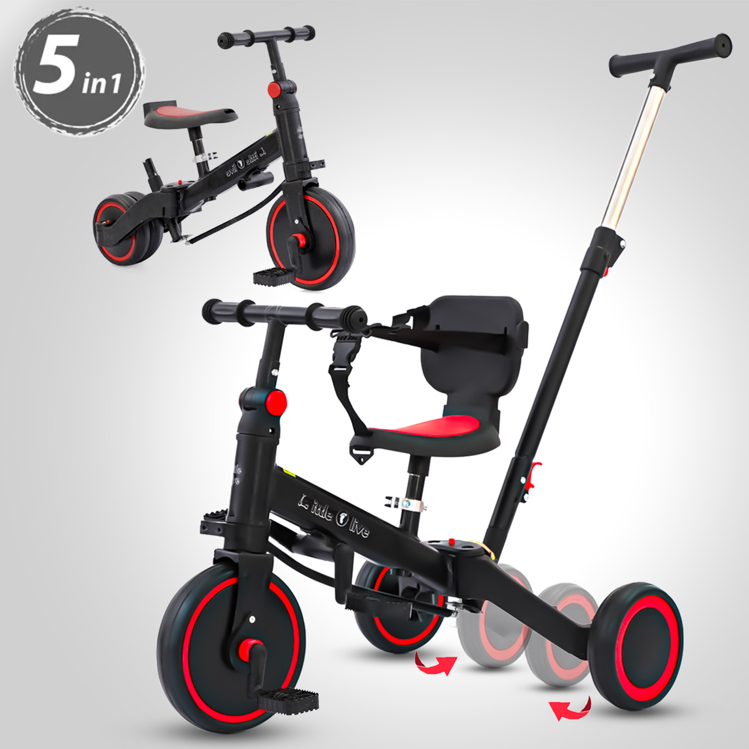 Image of Little Olive The Most Advanced 5 in 1 Baby Cycle - Mini Marvel Tricycle