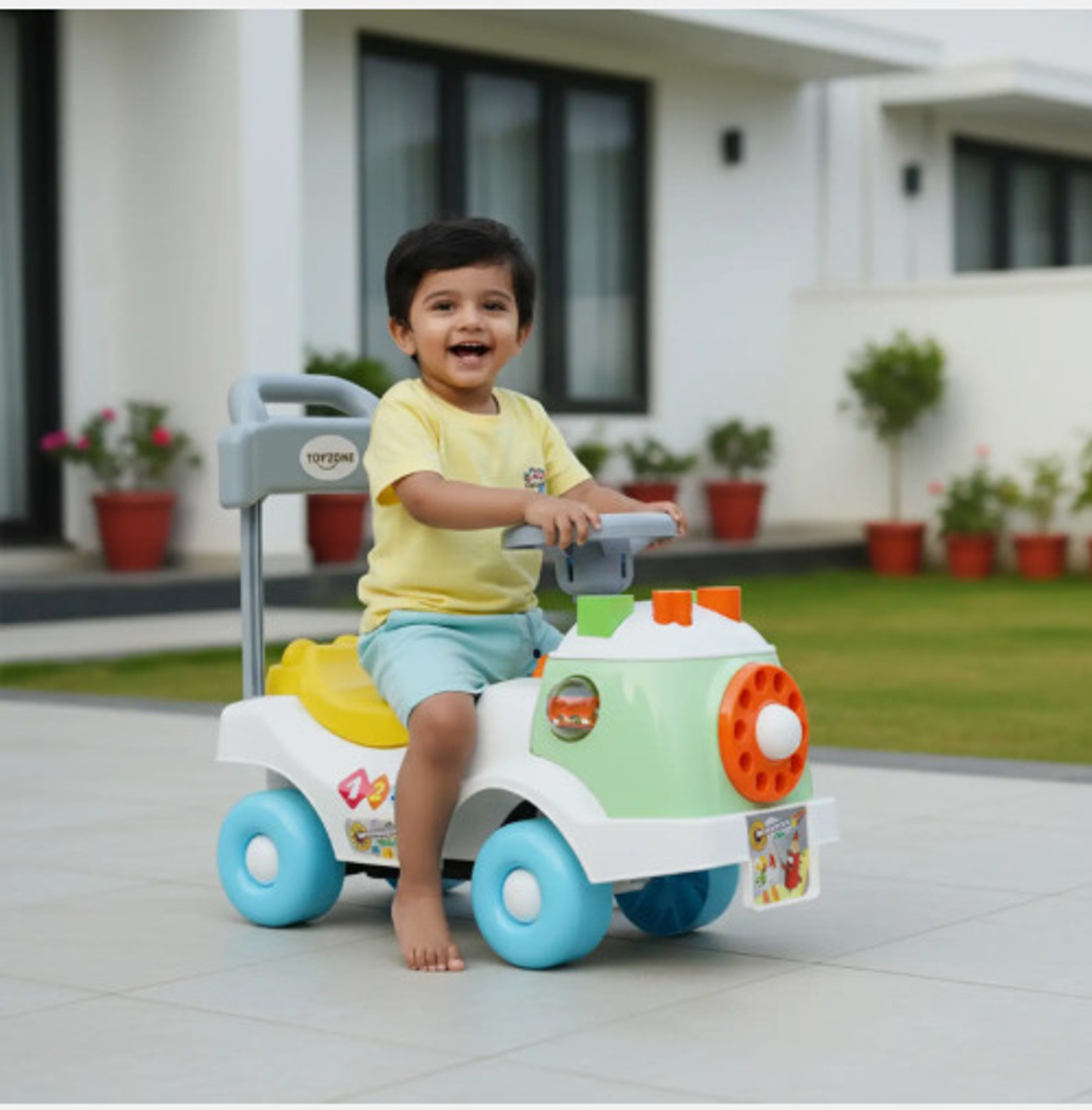Image of kidznation Educational Rider|Ride-On Baby Car |Toy Car|Push Car|Swing Car 94760F Tricycle