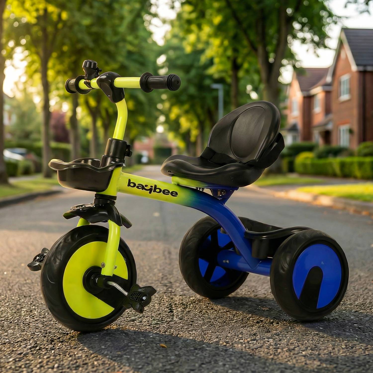baybee Nova Baby Tricycle for Kids Cycle with Safety Belt & Dual Storage Basket Plug & Play Trikes with Eva Wheels & Bell | Baby Cycle 2 to 5 Years Boys Girls Tricycle