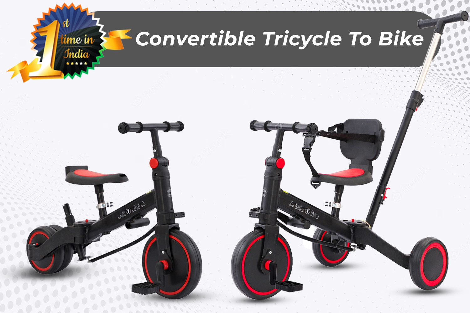 Image of Little Olive The Most Advanced 5 in 1 Baby Cycle - Mini Marvel Tricycle