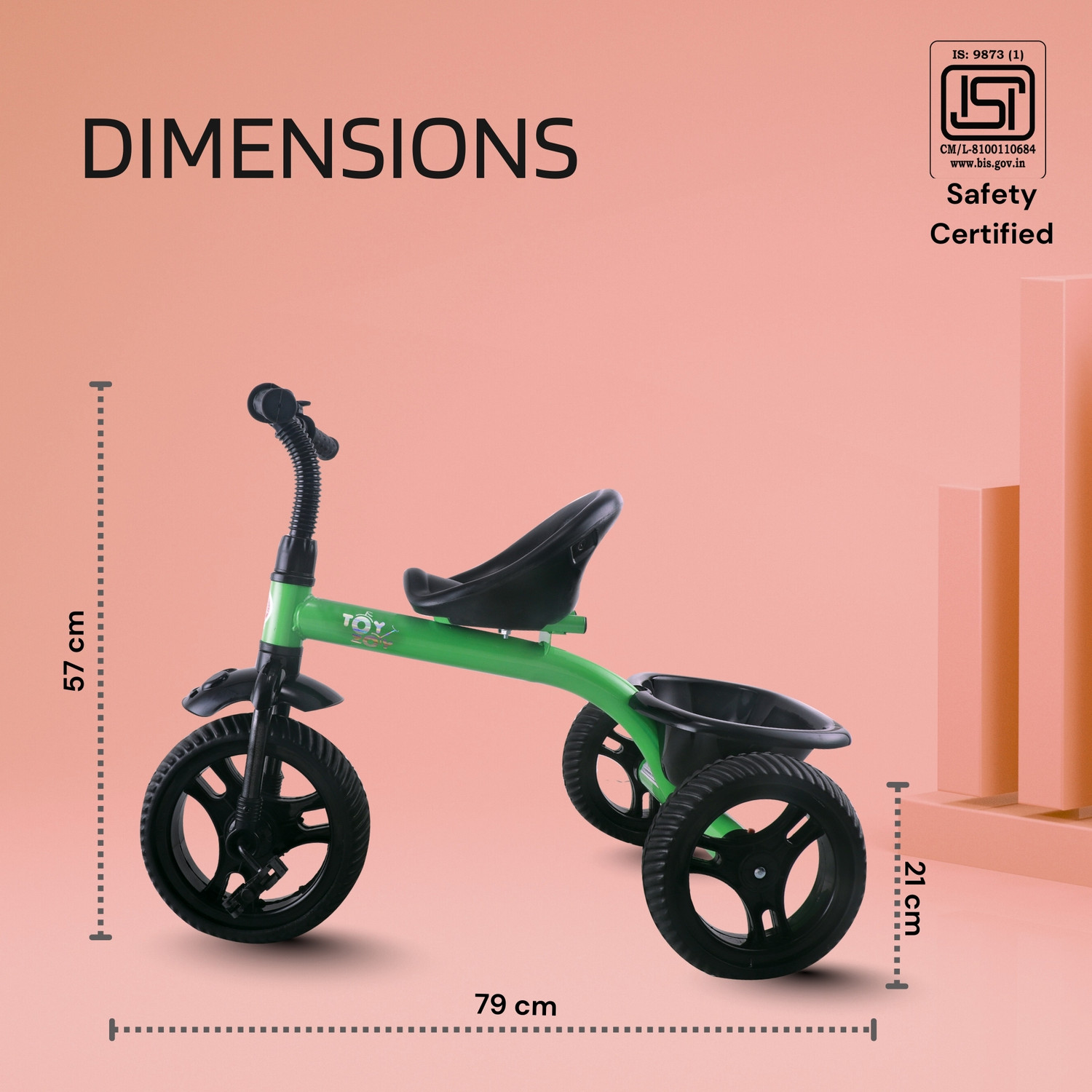 Image of Toyzoy Flentas Kids Tricycle | Tricycle for Kids | Boys|Girls 2 Years To 5 Years TZ 581 TZ 581 Tricycle