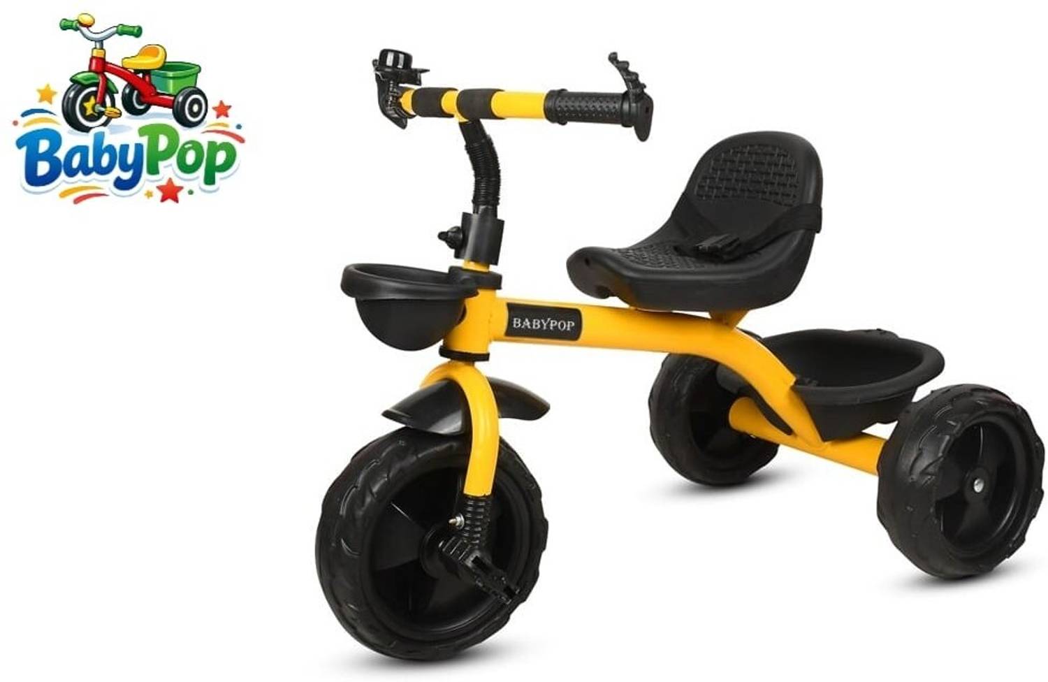 BABYPOP Tricycle with Dual Storage Basket and Seatbelt STN-BR-013 Tricycle