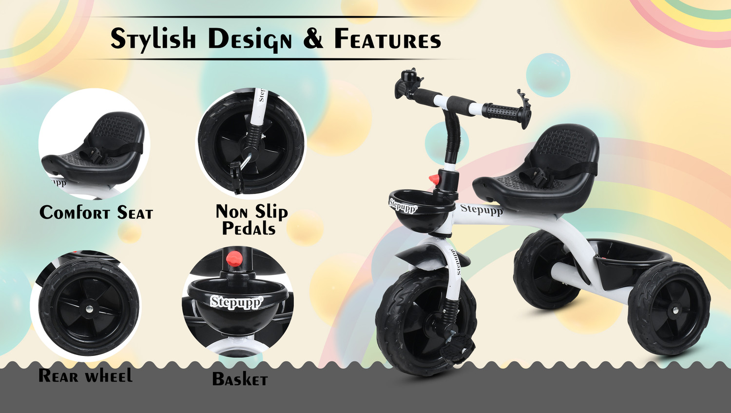 Image of DUGGI MUGGI Kids Best Tricycle for Age 2,3,4,5 Years Kids BST 01 Kids Tricycle For Kids with Best Quality Tricycle