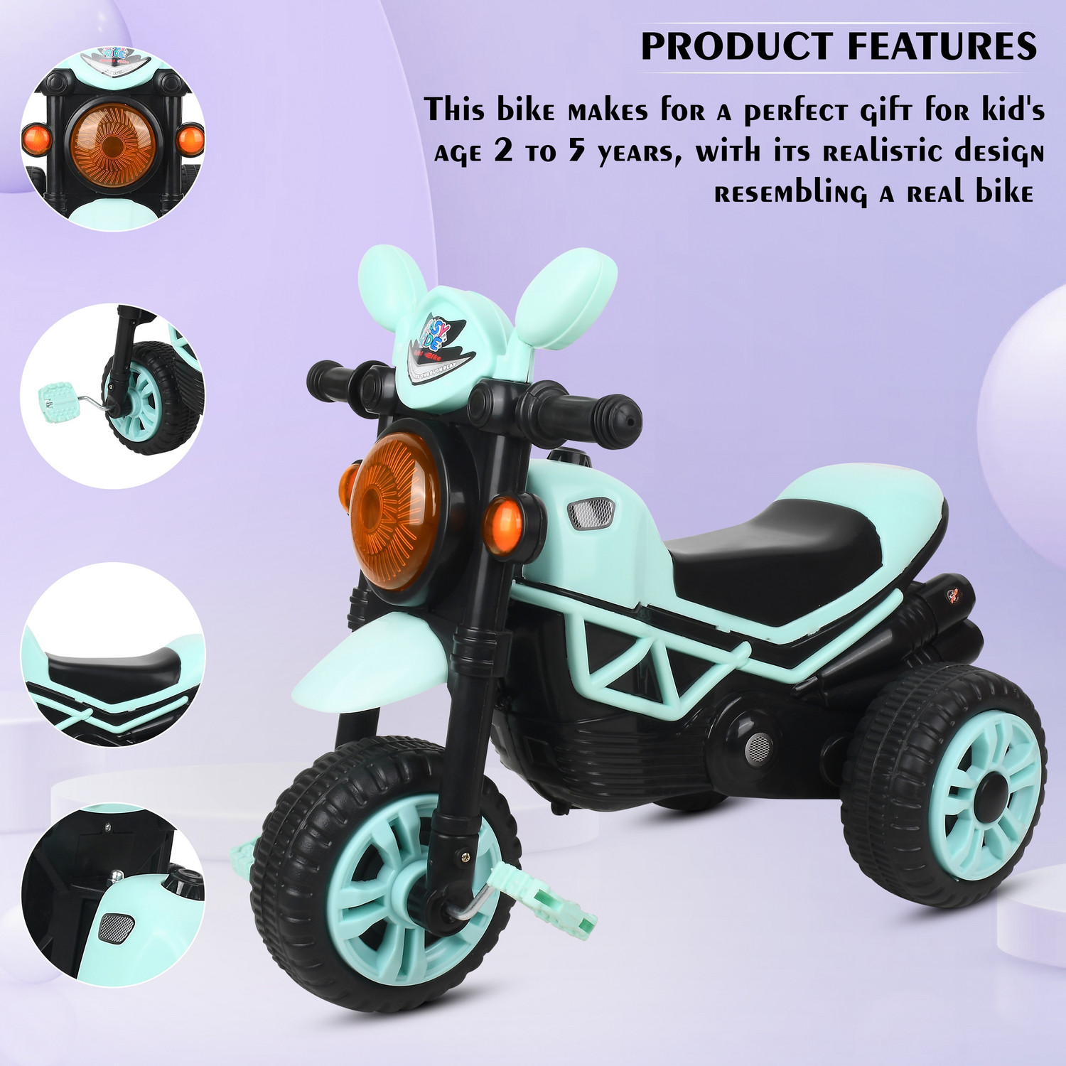 Image of DUGGI MUGGI Child Tricycle for Kids Ride on for 12 Months to 60 Months Boys /Girls / Cycle Child Baby Bullet Styslish Baby Boys Baby Girls Tricycle