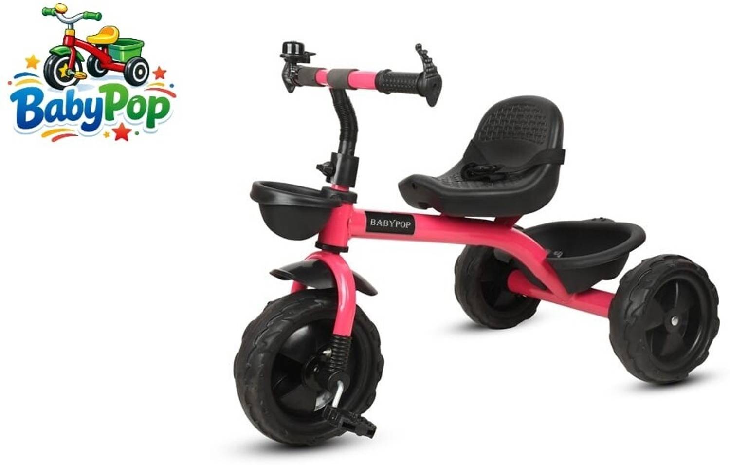 BABYPOP Tricycle with Dual Storage Basket and Seatbelt STN-BR-013 Tricycle