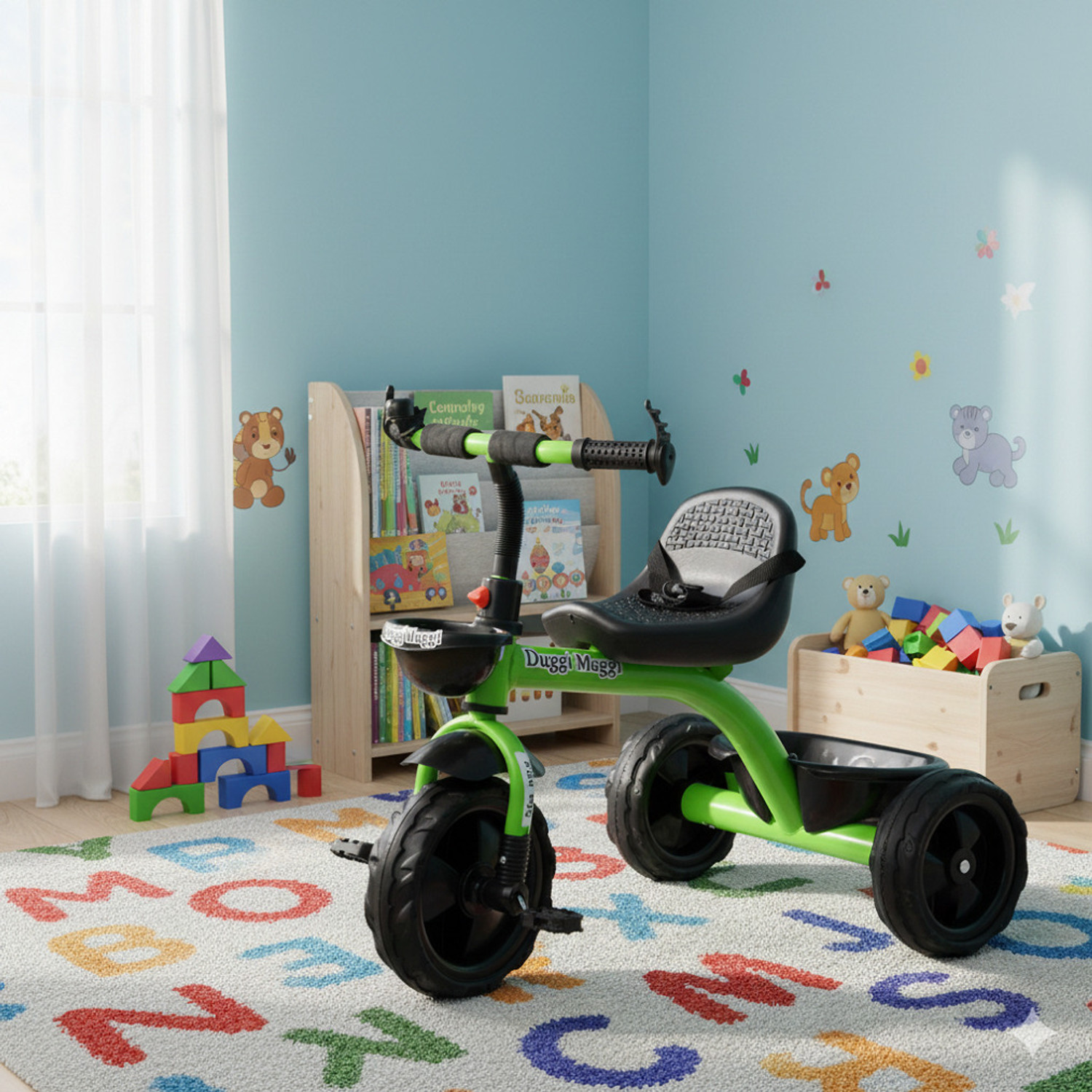 Image of DUGGI MUGGI Smartest and Safest Tricycle with Eva Wheels,Storage Basket storage basket,Rubber Tyre,Comfort Seat Tricycle