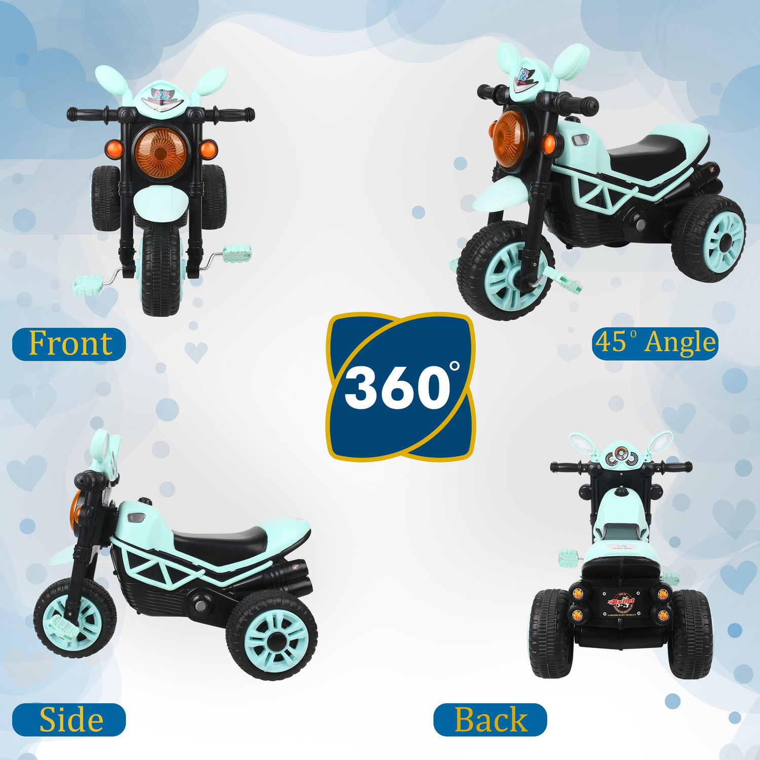 Image of DUGGI MUGGI Child Tricycle for Kids Ride on for 12 Months to 60 Months Boys /Girls / Cycle Child Baby Bullet Styslish Baby Boys Baby Girls Tricycle