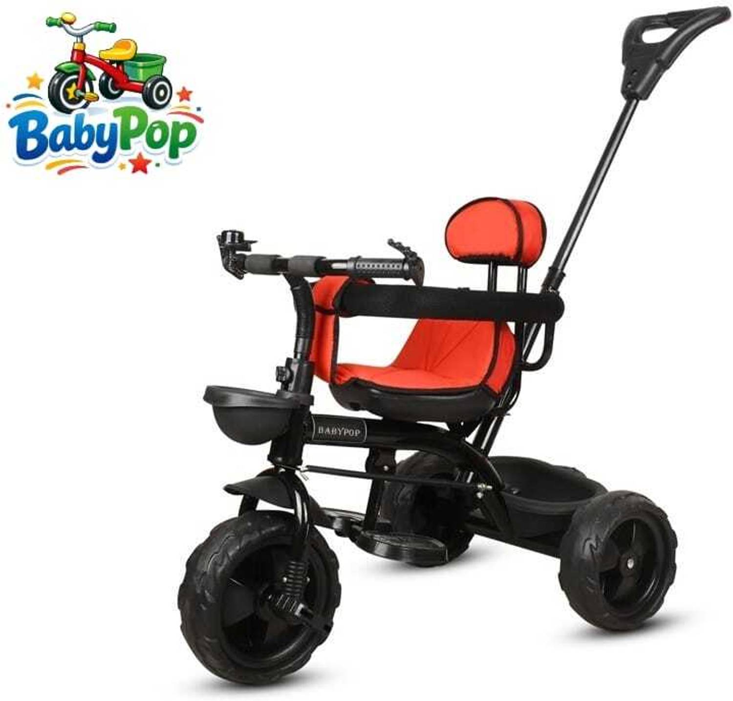 BABYPOP Tricycle with Parental Handle | Armrest and for Ages (1-5 years) DVPOT-13B Tricycle