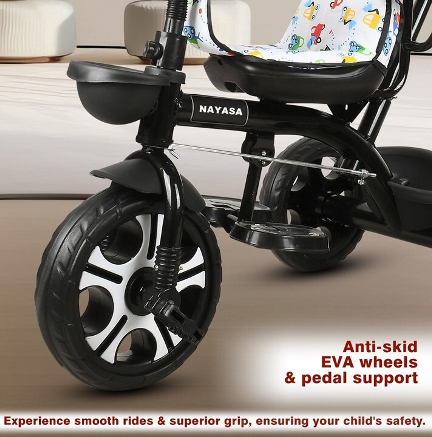 Image of NAYASA Tricycle with Parental Handle |cycle 1 to 5 yeas and Dual Storage Basket BABY FOR TRICYCLE 02 Tricycle