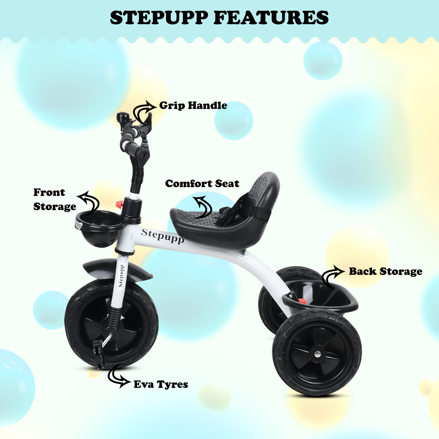 Image of DUGGI MUGGI Kids Best Tricycle for Age 2,3,4,5 Years Kids BST 01 Kids Tricycle For Kids with Best Quality Tricycle