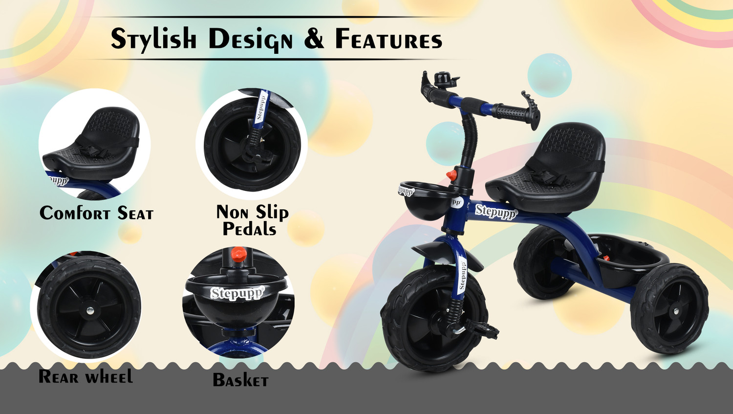 Image of DUGGI MUGGI BST 01 Kids Tricycle For Kids with Best Quality Tricycle