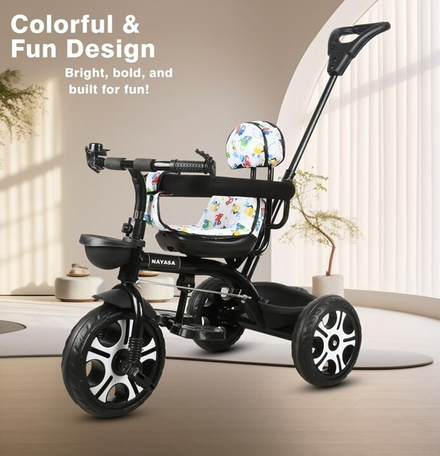 Image of NAYASA Tricycle with Parental Handle |cycle 1 to 5 yeas and Dual Storage Basket BABY FOR TRICYCLE 02 Tricycle