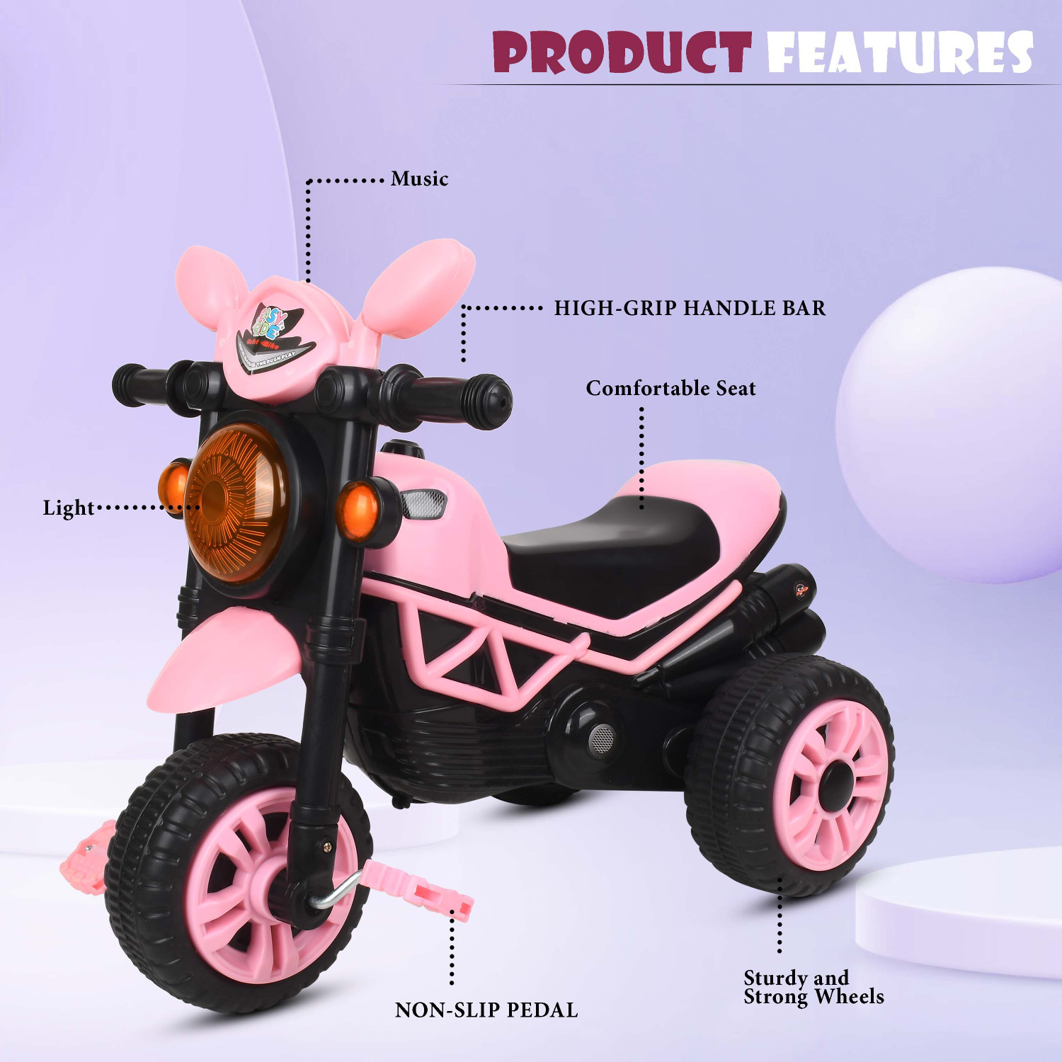 Image of LOL-FUN Bullet Tricycle Ride-on with Lights and for Ages (2-4 years) DVE-POT-11W Tricycle