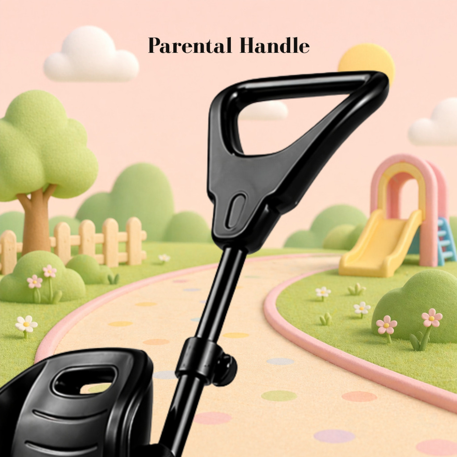 Image of Little Olive Premium Kids Tricycle with Parent Handle, Safety Belt & Storage Basket Tricycle