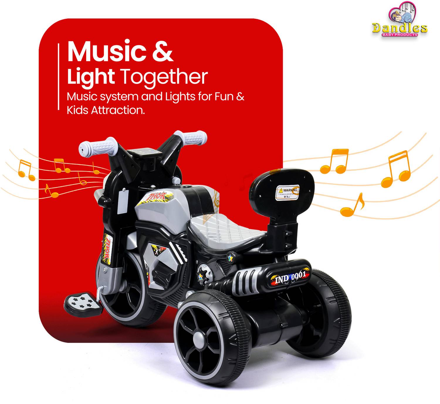 DANDLES Thor Rider Ride-on Trike for Kids 1.3-3.5 Years - Image 5