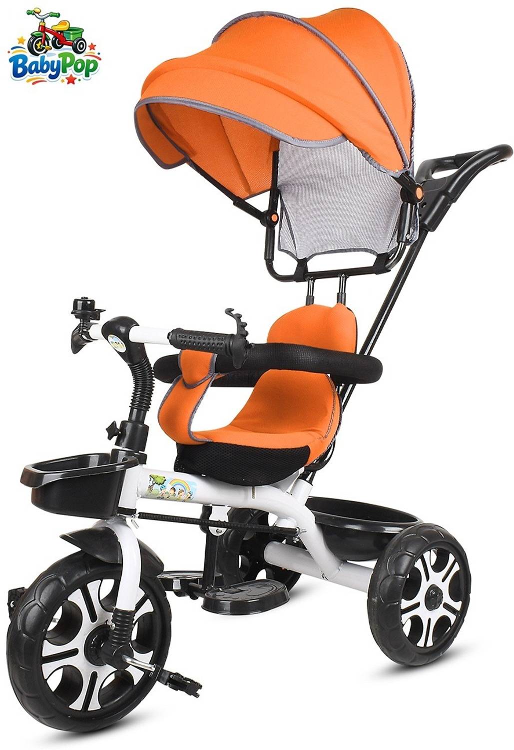 BABYPOP Tricycle with Canopy and Parental Handle DVPOT-13B Tricycle