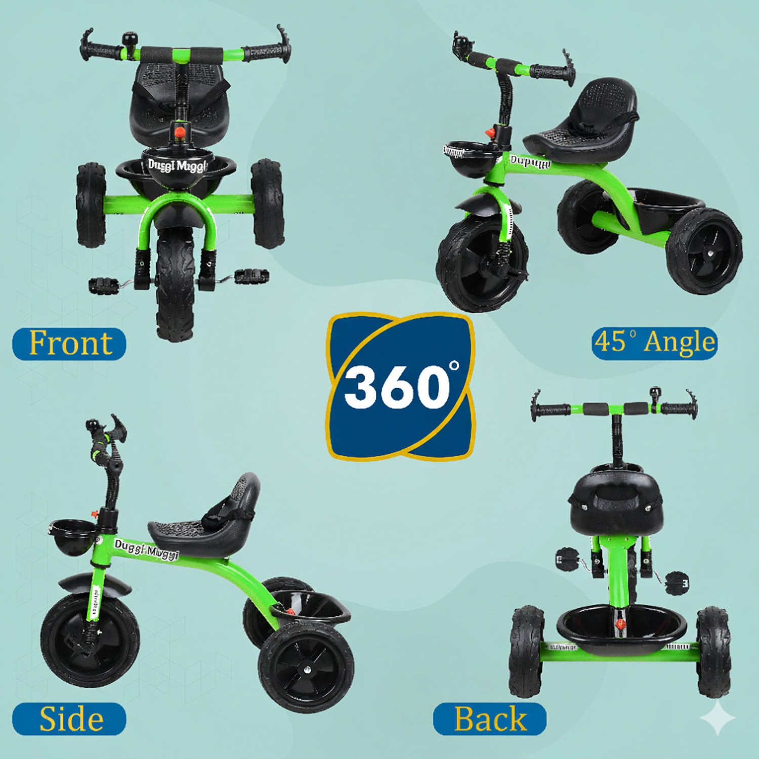 Image of DUGGI MUGGI Smartest and Safest Tricycle with Eva Wheels,Storage Basket storage basket,Rubber Tyre,Comfort Seat Tricycle