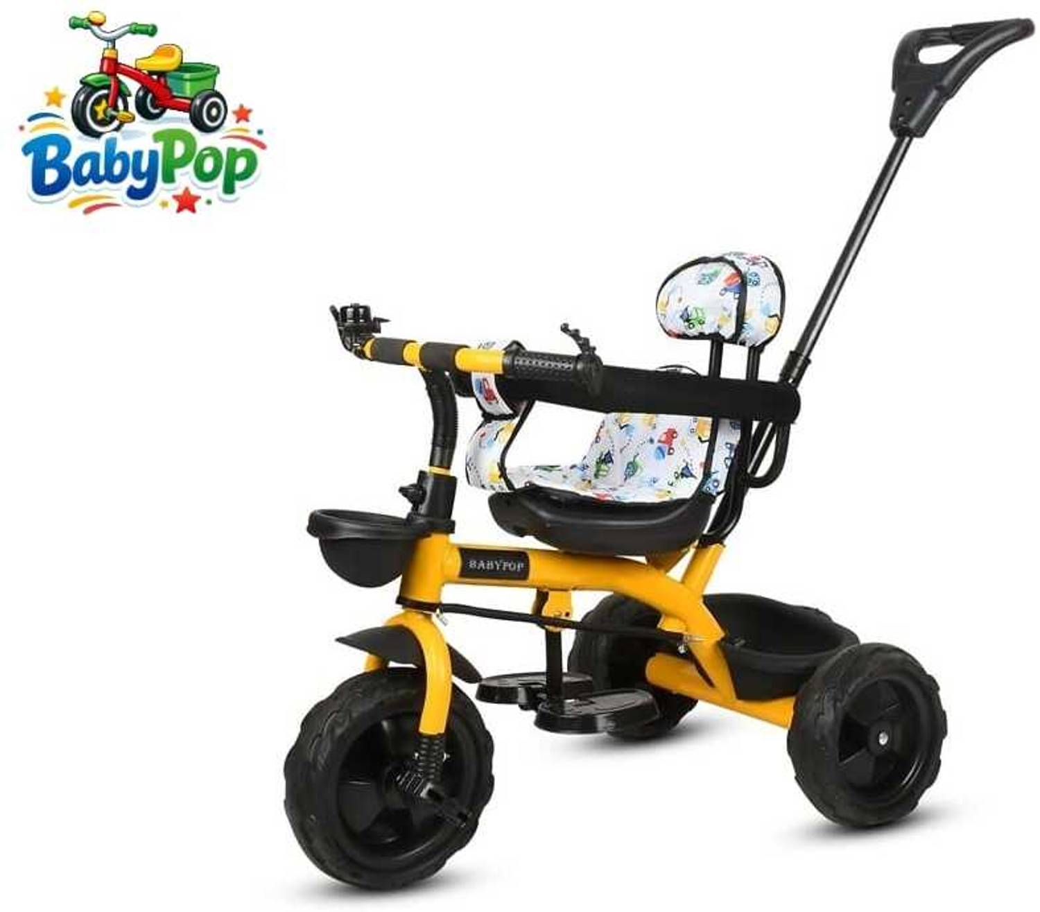BABYPOP Tricycle with Parental Handle | Armrest and for Ages (1-5 years) DVPOT-13B Tricycle