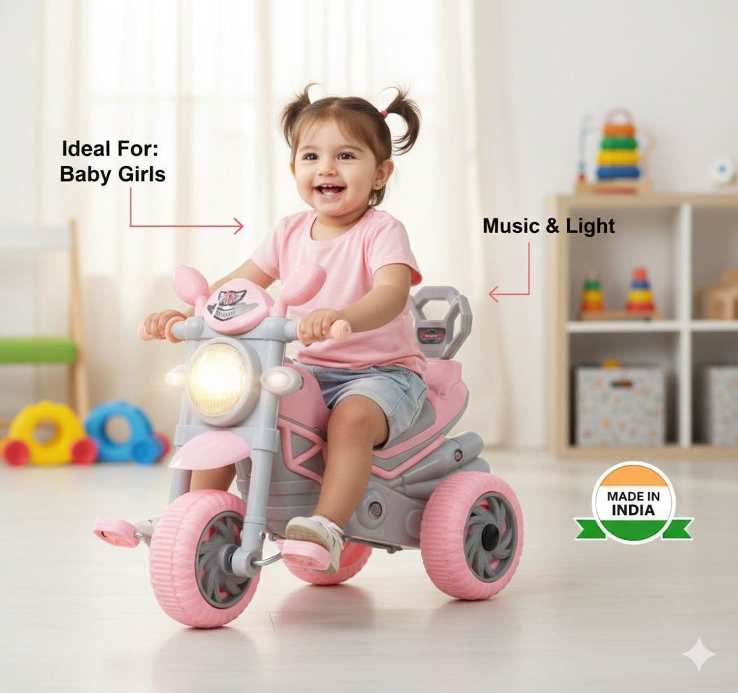 Image of Colorpunch BULLET PREMIUM BABY TRYCYCLE WITH MUSIC & LIGHT Tricycle
