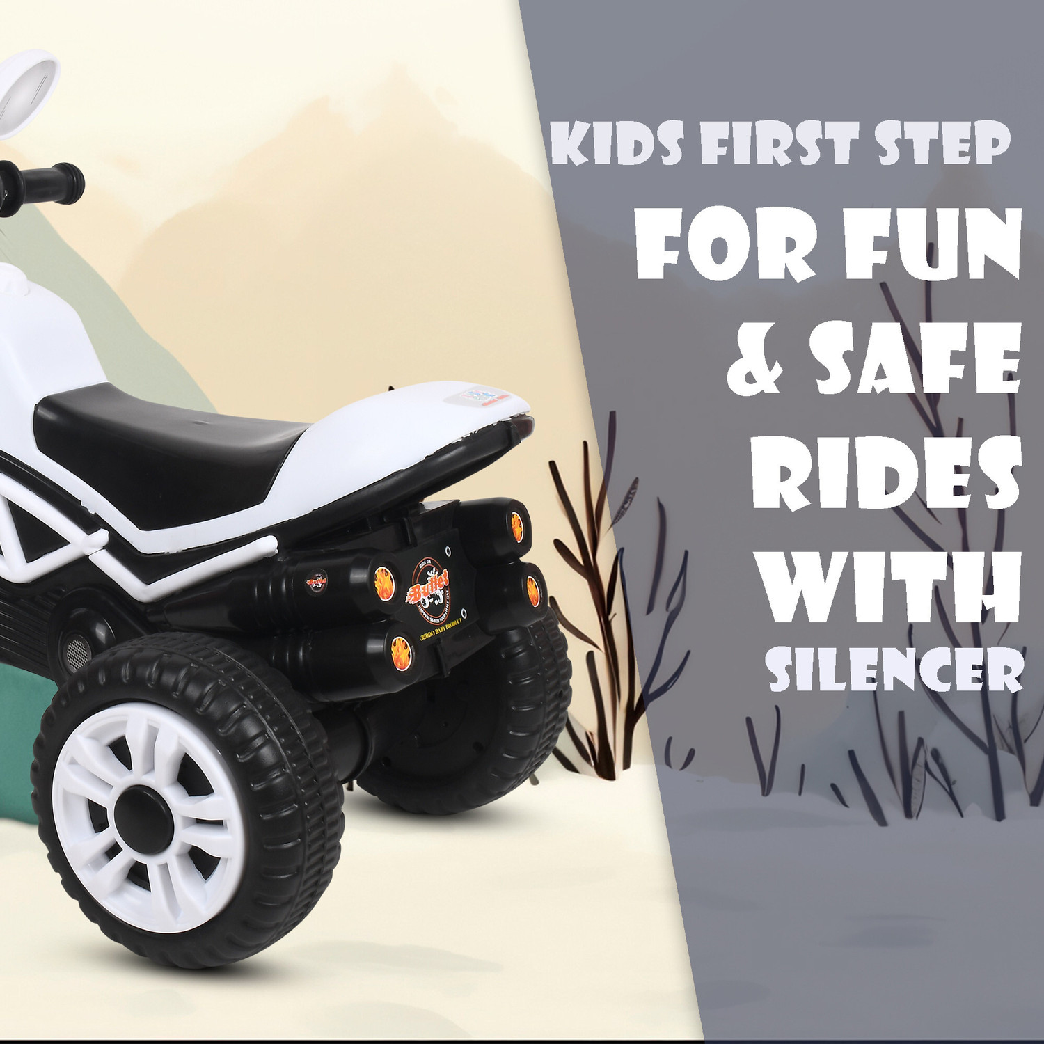 Image of Dugri Tricycle for Kids Ride on for 12 Months to 60 Months Boys /Girls / Cycle child best bullet black Tricycle