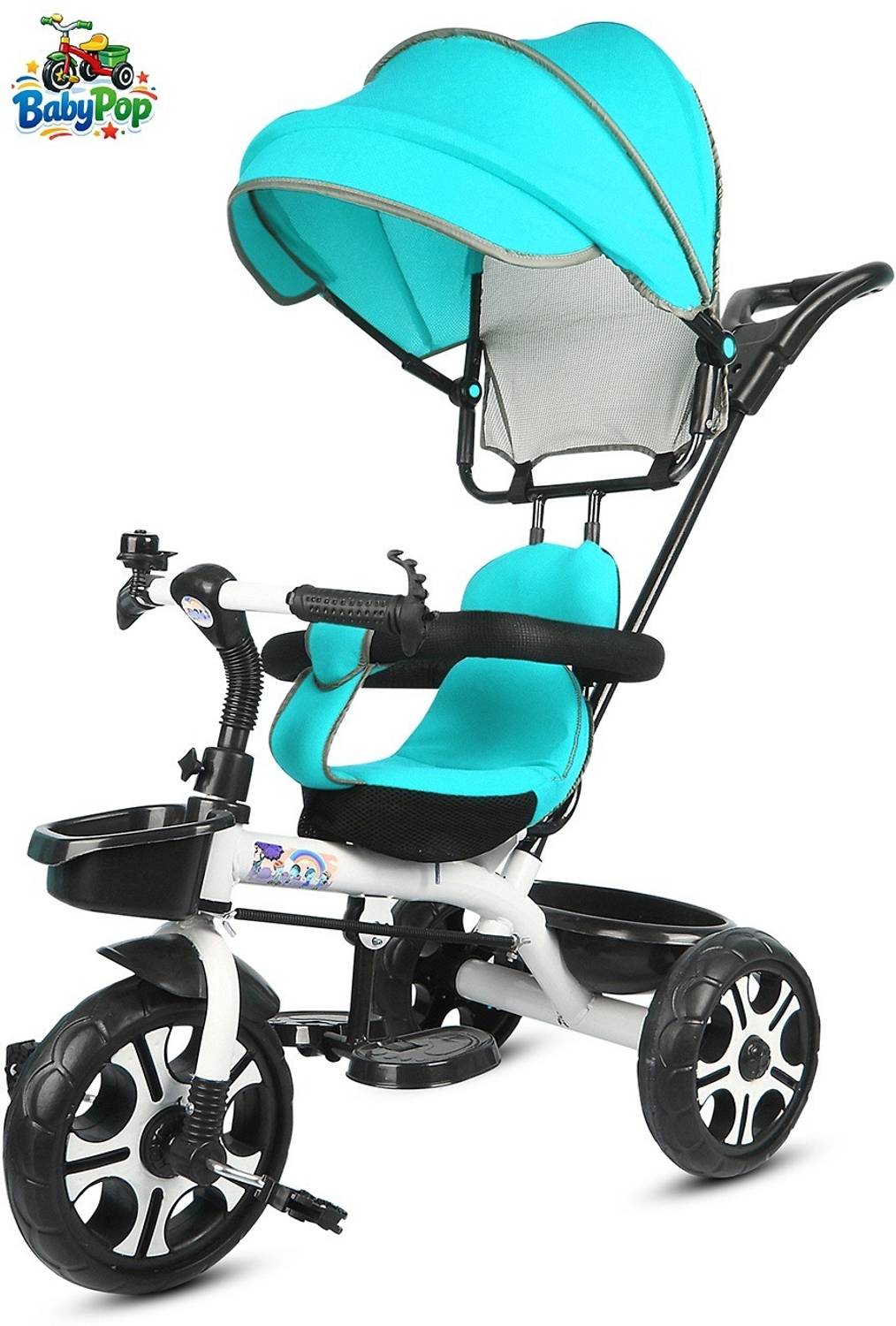 BABYPOP Tricycle with Canopy and Parental Handle DVPOT-13B Tricycle