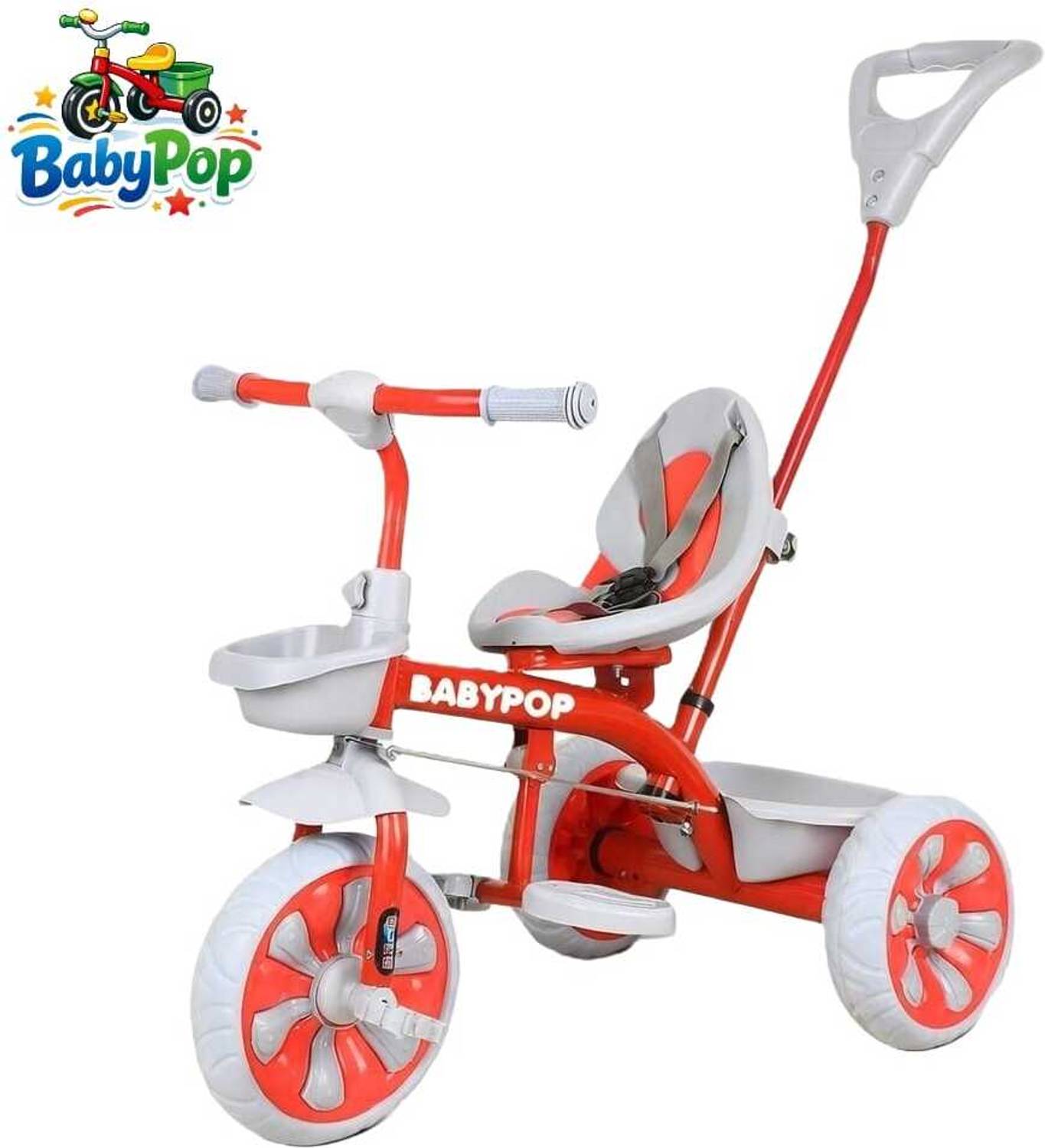 BABYPOP Tricycle with Parental Handle | For Ages (1–5 years) DVPOT-13B Tricycle