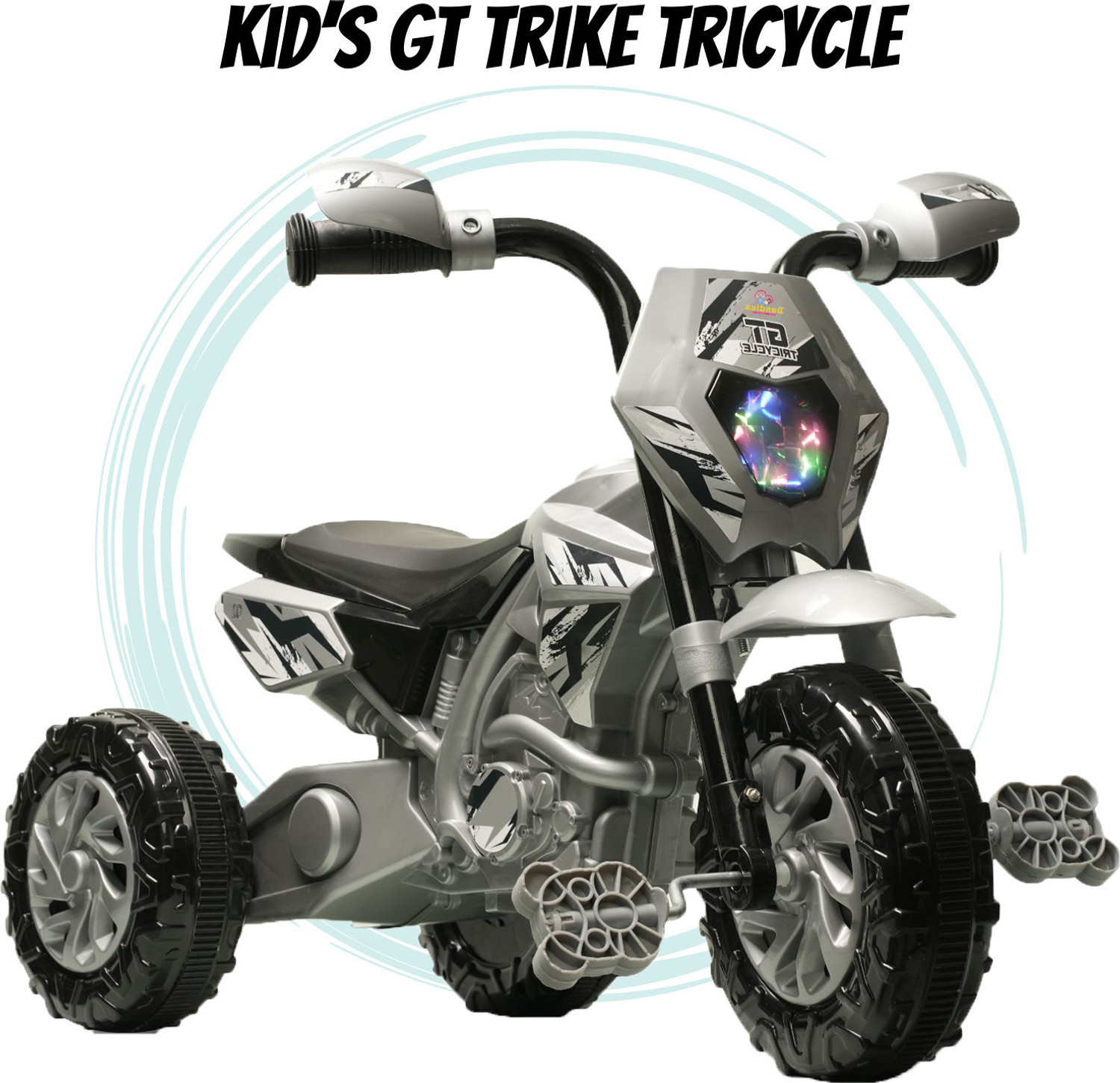 Image of DANDLES DANDLES GT Trike Sports Ride-on Bike Pedal for Kids with Musical Horn and Lights 2-5 Years Tricycle