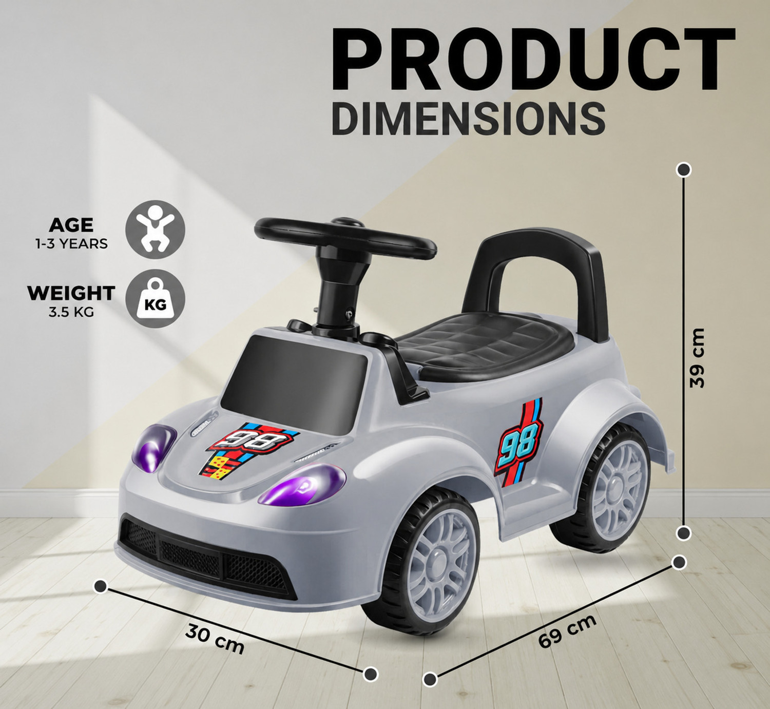 Image of SPEEDFOX Kids Ride On Push Car | kids scooter | kids car | kids tricycle | racing car