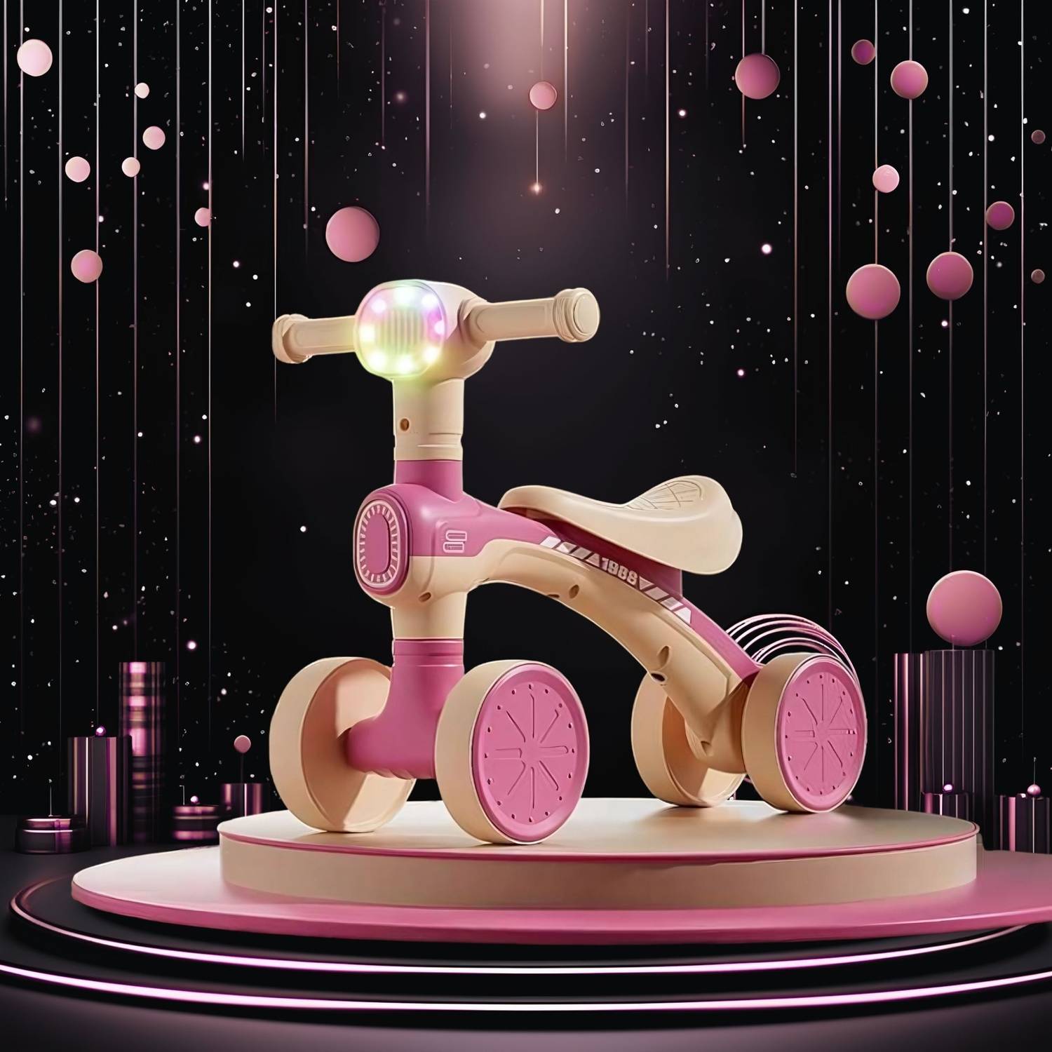 AMBERZ Ultimate First Ride-On Balance Bike Colorful Lighting Baby for 2-6 Year Old Kids KB-157 Tricycle