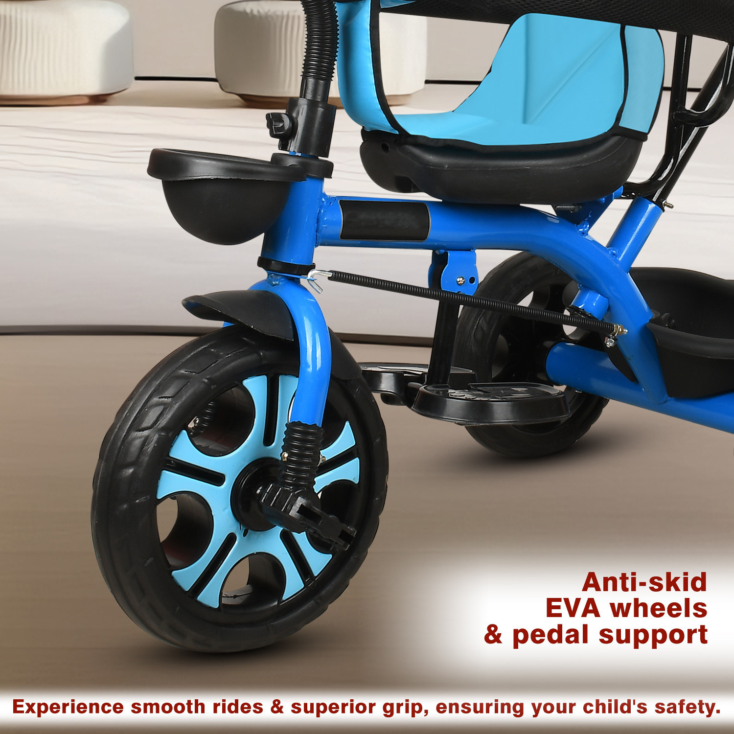 Image of BABYPOP Tricycle with Parental Handle |cycle 1 to 5 yeas and Dual Storage Basket DVPOT-13B Tricycle