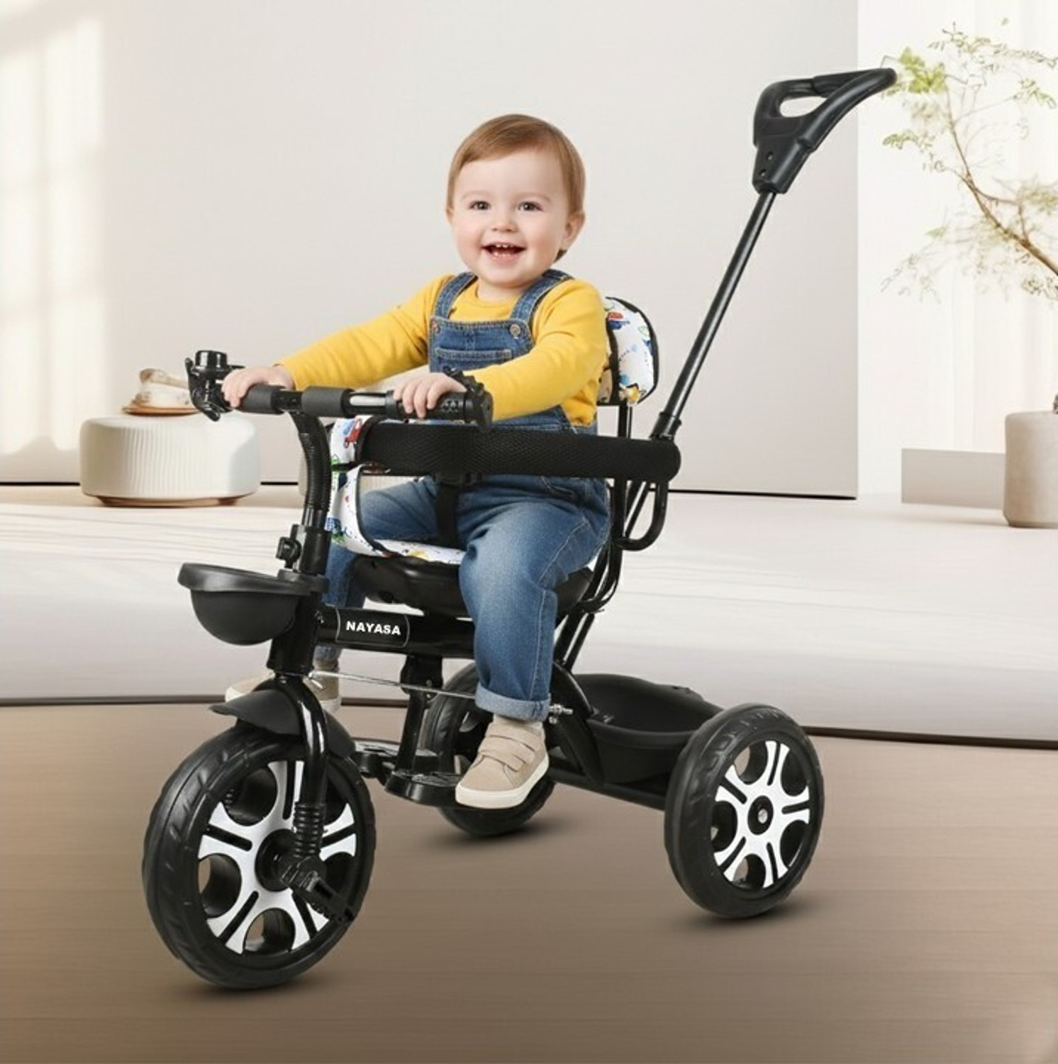 Image of NAYASA Tricycle with Parental Handle |cycle 1 to 5 yeas and Dual Storage Basket BABY FOR TRICYCLE 02 Tricycle