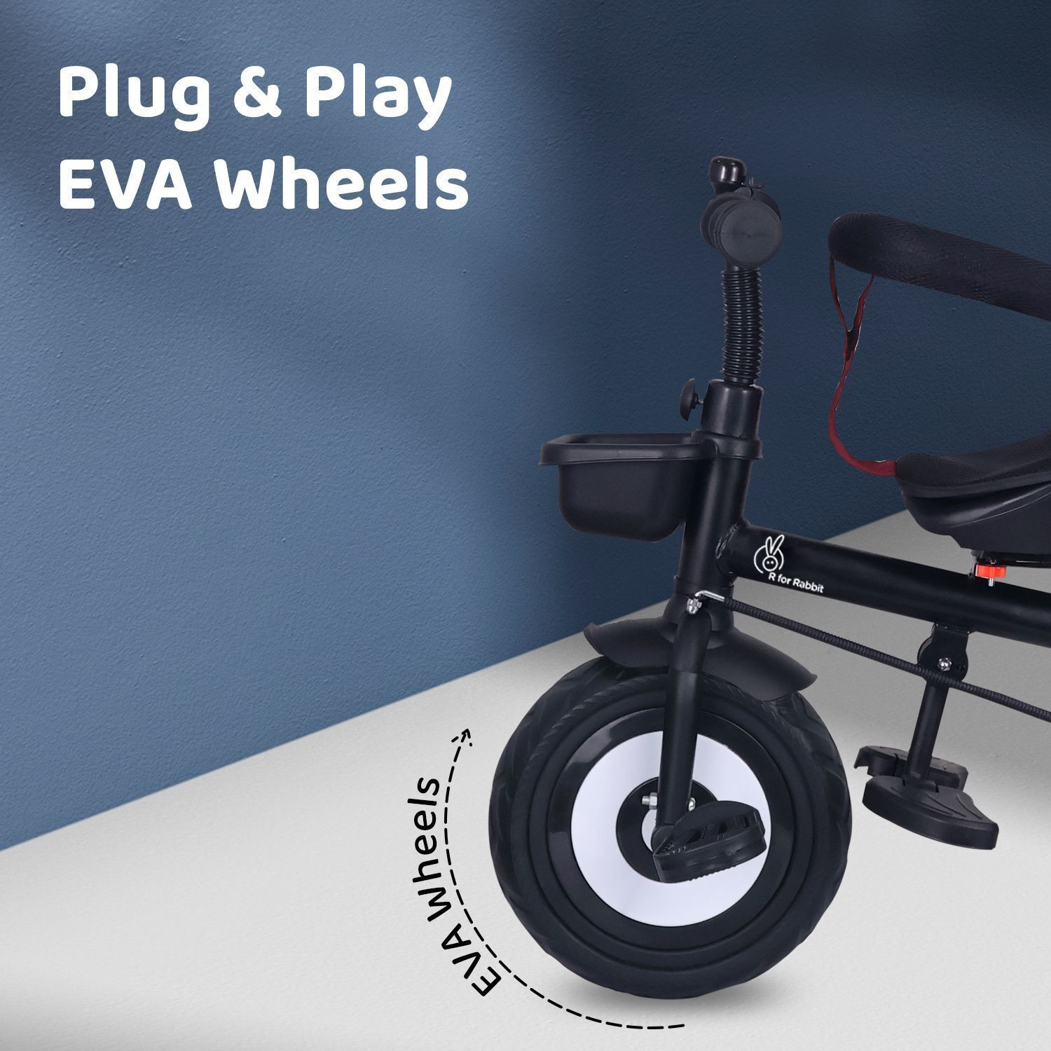 Image of R for Rabbit Tiny Toes T40 Ace Baby Kids Cycle with 360 Rotatable Seat, Basket and Canopy TCTT40AMB3 Tricycle