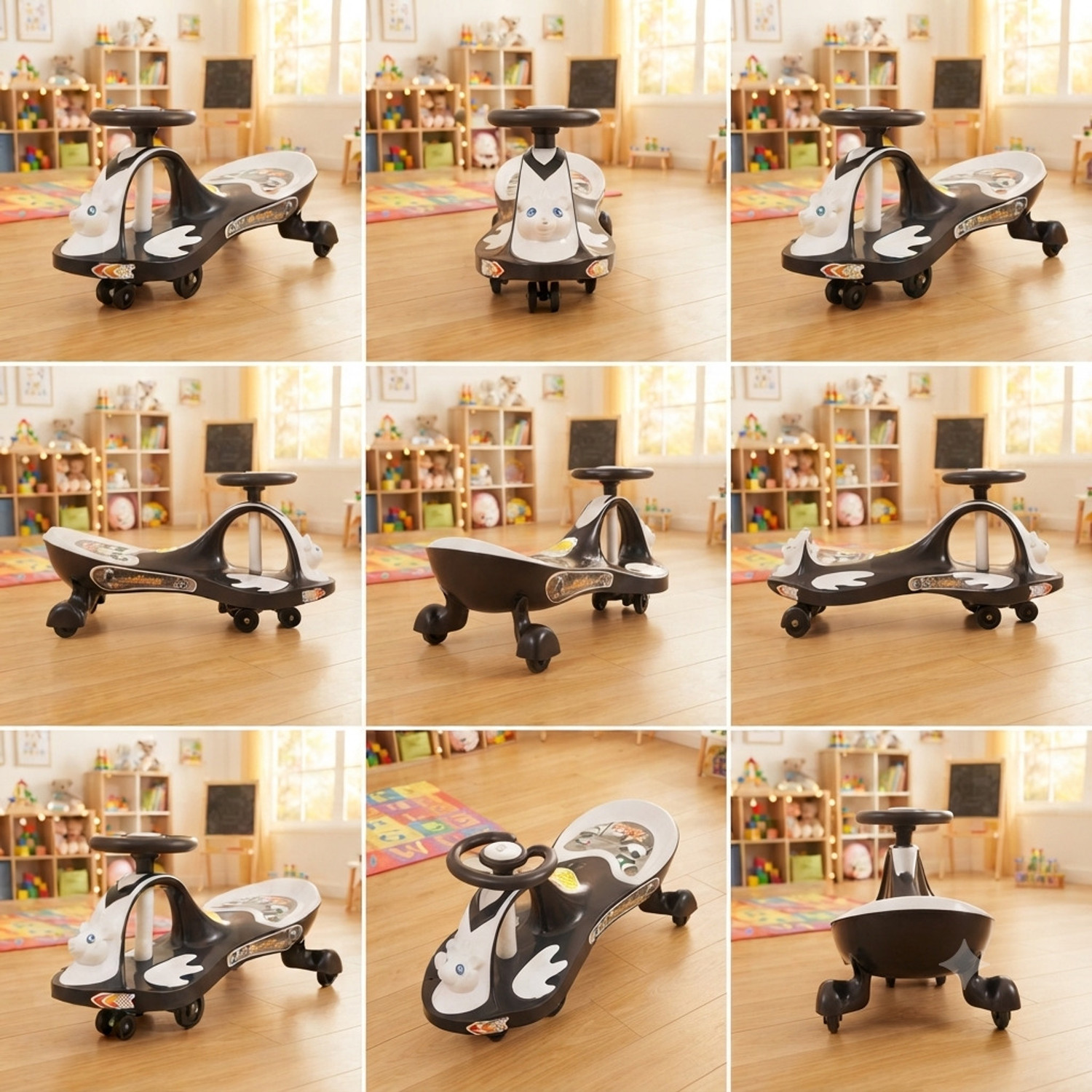 Image of TOYSHOPPEE Musical Panda Magic Car for Kids Rideons & Wagons Non Battery Operated Ride On Tricycle