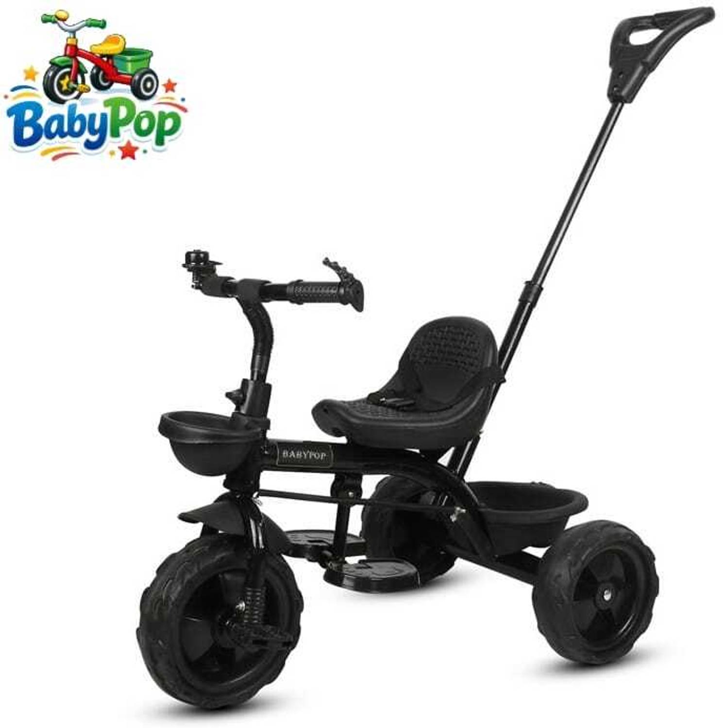 BABYPOP Tricycle with Parental Handle and For Ages (1–5 Years) DVPOT-13B Tricycle