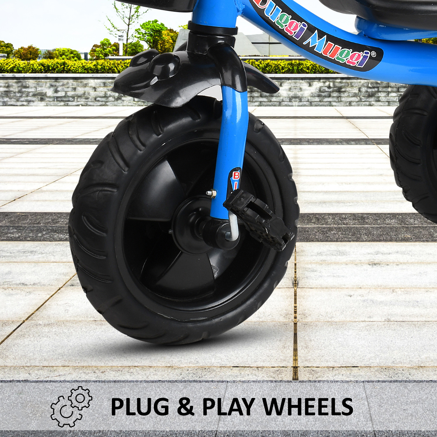Image of TOYSHOPPEE Baby Tricycle For Kids With Front And Back Basket KIDDO BLUE Recommended Tricycle For Age 1-5 Years Kids Cycle Tricycle