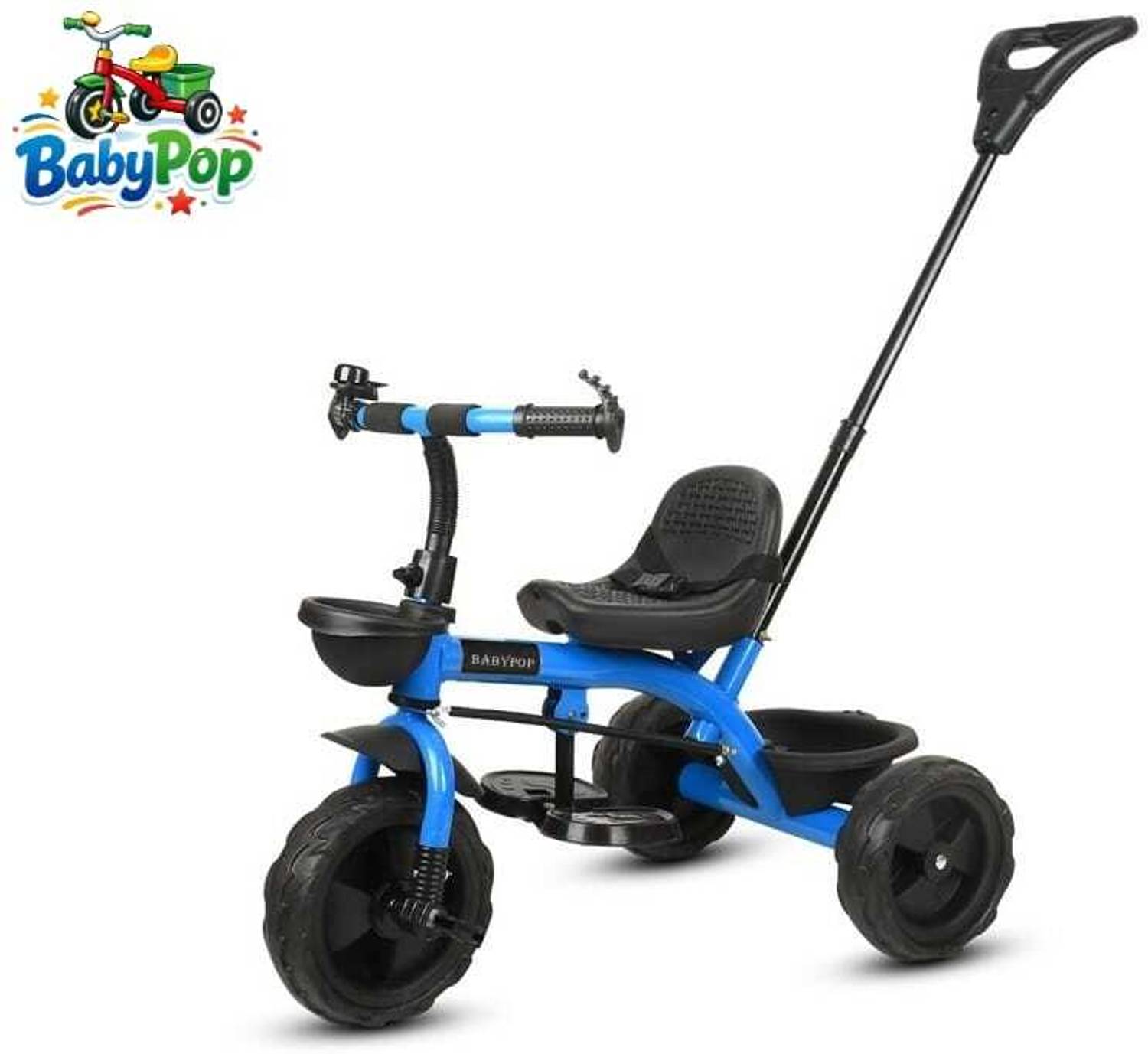 BABYPOP Tricycle with Parental Handle and For Ages (1–5 Years) DVPOT-13B Tricycle