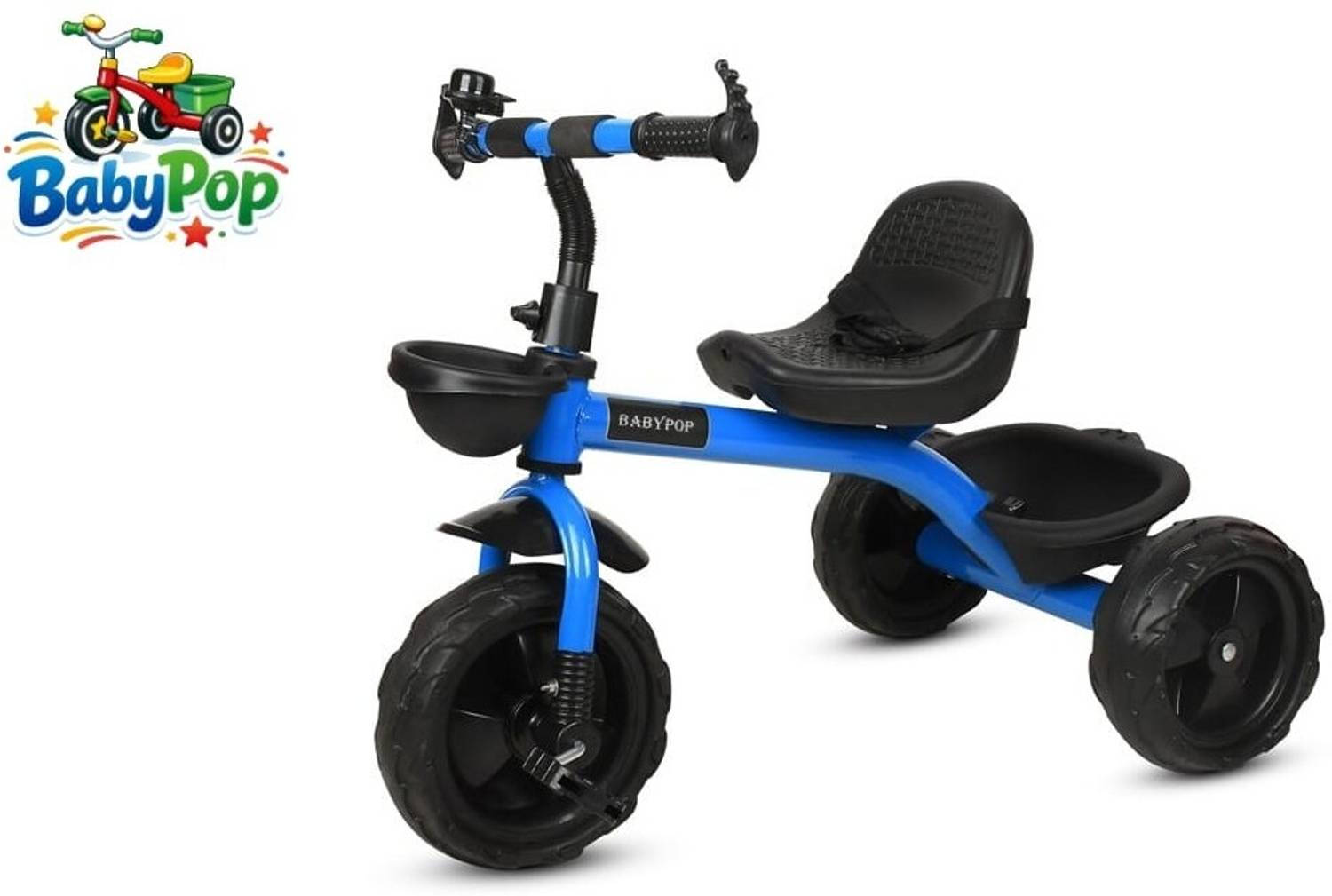 BABYPOP Tricycle with Dual Storage Basket and Seatbelt STN-BR-013 Tricycle