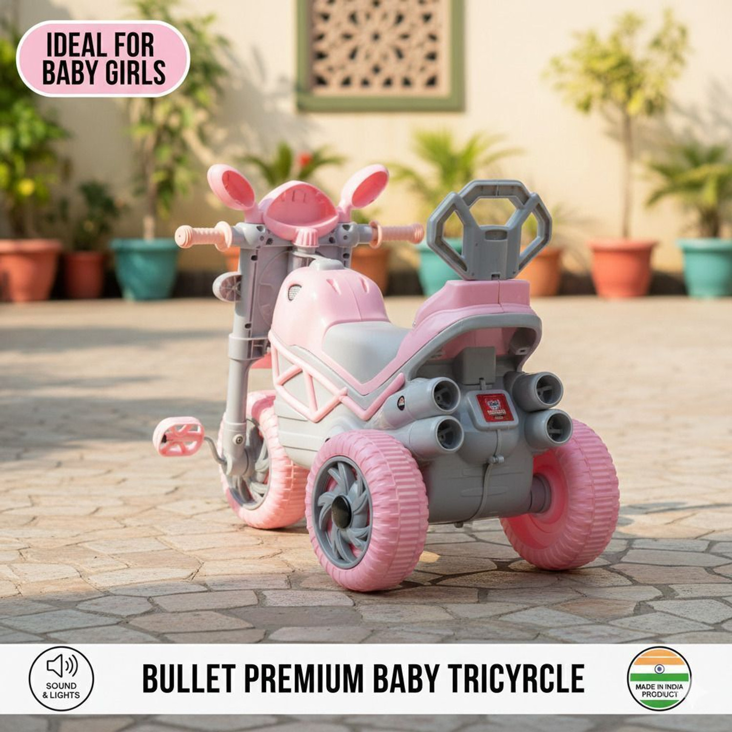 Image of Colorpunch BULLET PREMIUM BABY TRYCYCLE WITH MUSIC & LIGHT Tricycle