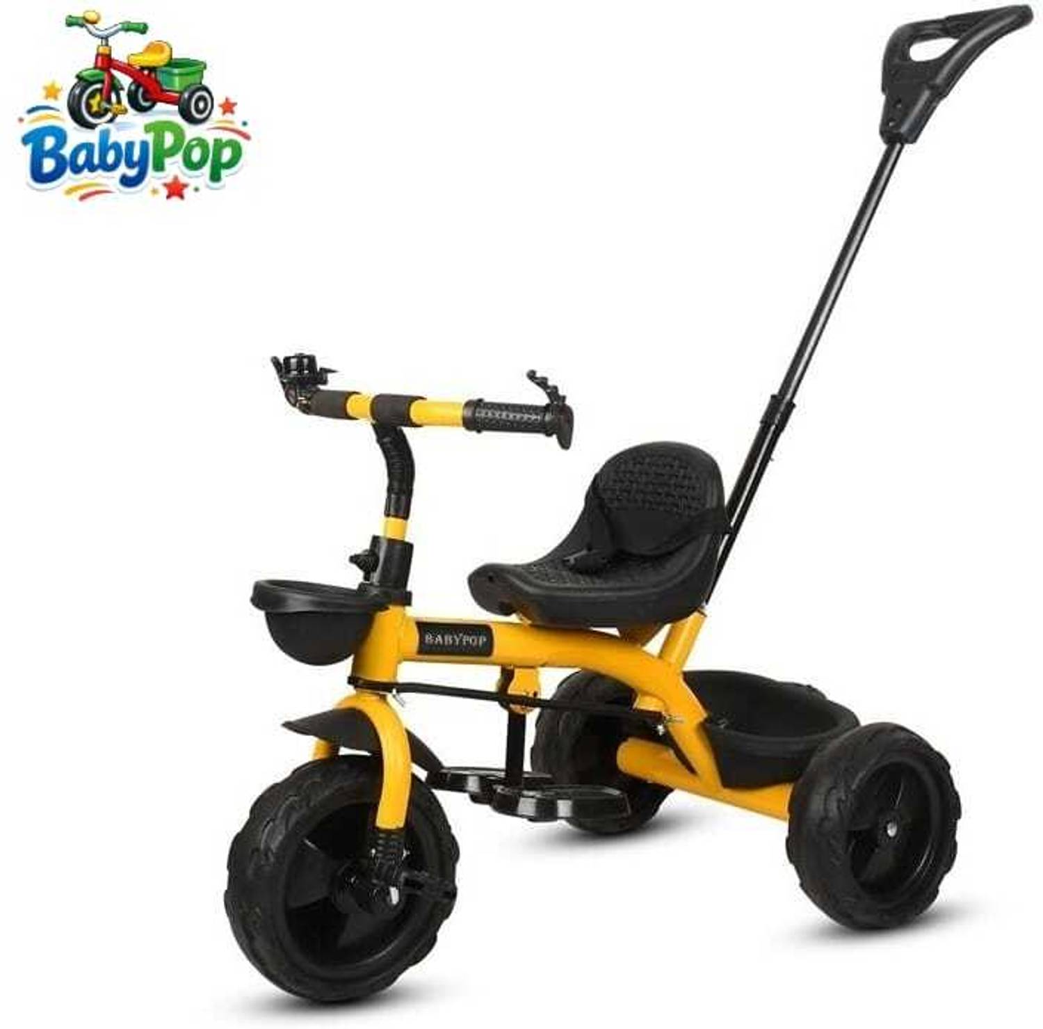 BABYPOP Tricycle with Parental Handle and For Ages (1–5 Years) DVPOT-13B Tricycle