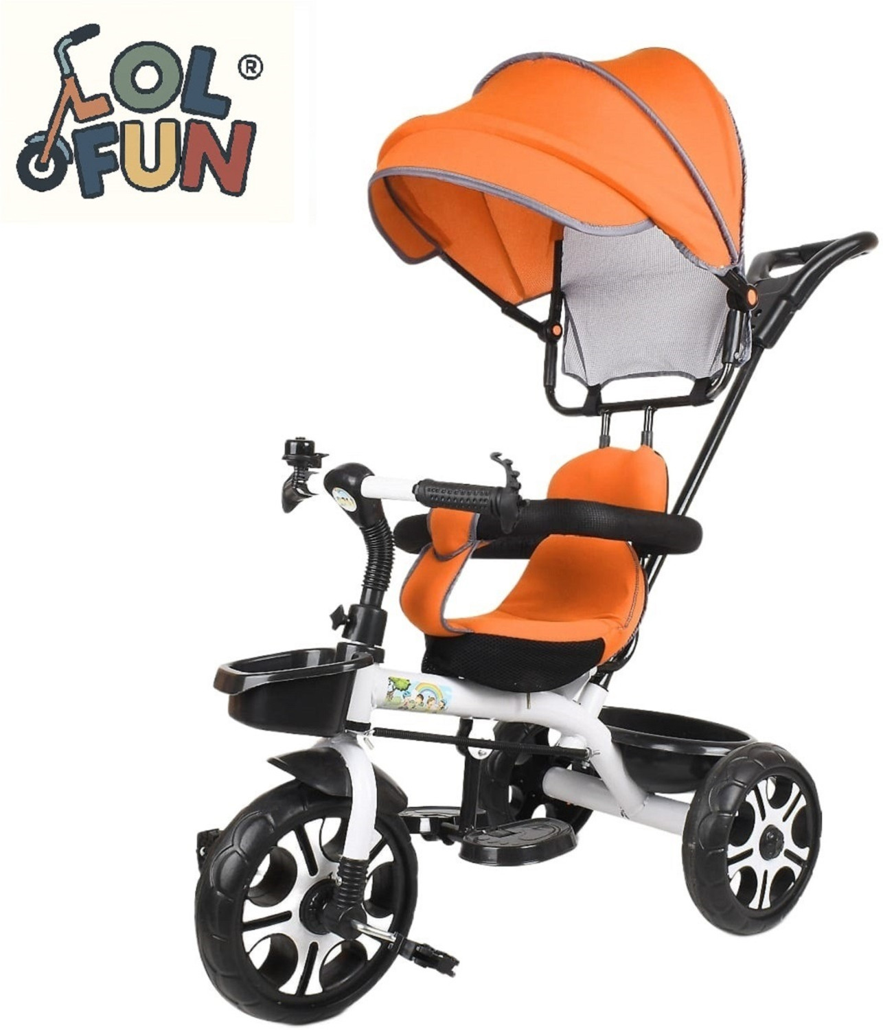 Image of LOL-FUN Tricycle with Canopy and Parental Handle 2 to 5 years DVPOT-13B Tricycle