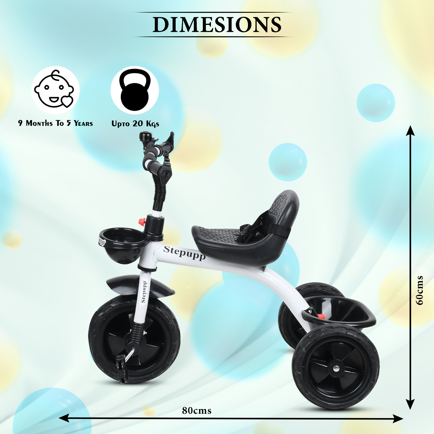 Image of DUGGI MUGGI Kids Best Tricycle for Age 2,3,4,5 Years Kids BST 01 Kids Tricycle For Kids with Best Quality Tricycle