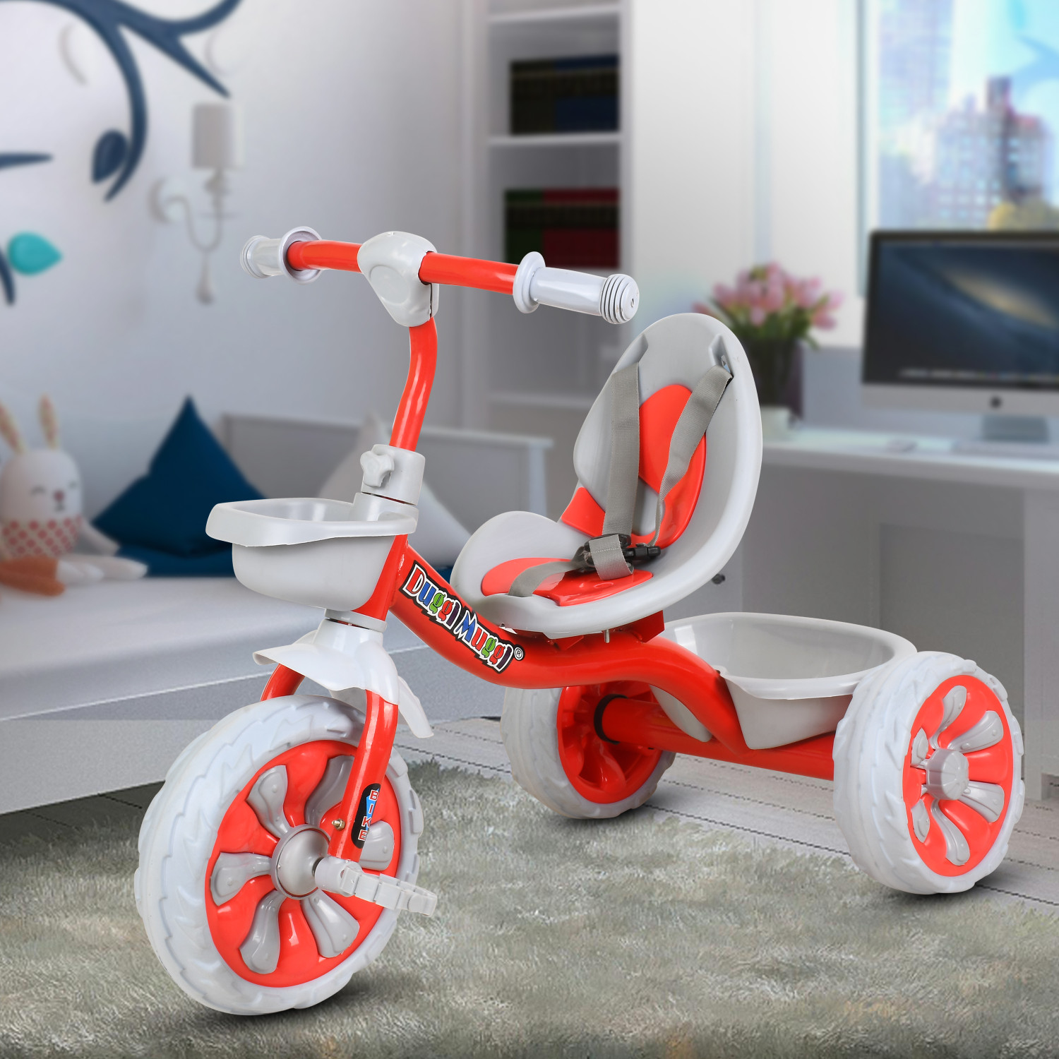 Image of TOYSHOPPEE Tricycle with Parental Contral Handle,1,2,3,4,5 Years Tricycle TRICYCLE FOR KIDS WITH WEIGHT CAPACITY 25 KG Tricycle