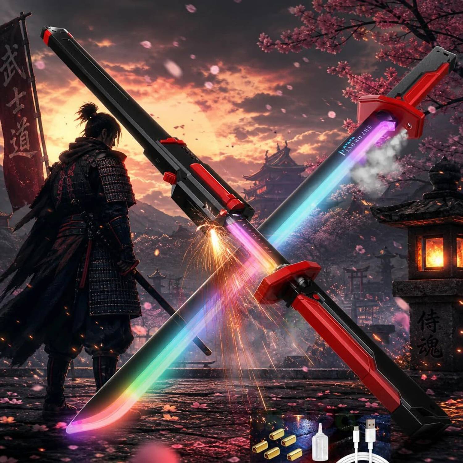 NexusCart Kids Rechargeable LED Light & Sound Sword - Image 1