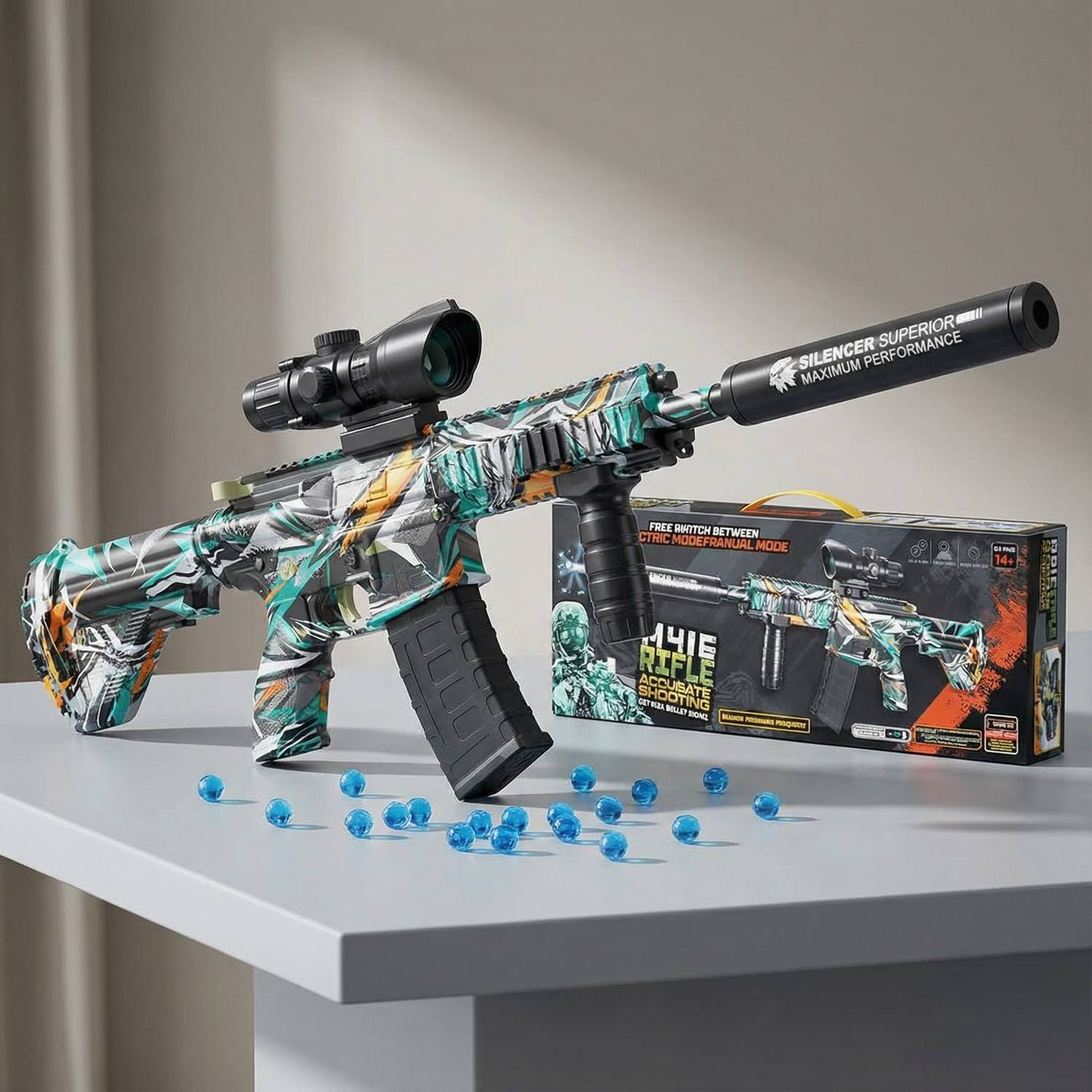 VikriDa M416 Blaster Gun with 2500 Gel Balls - Image 1