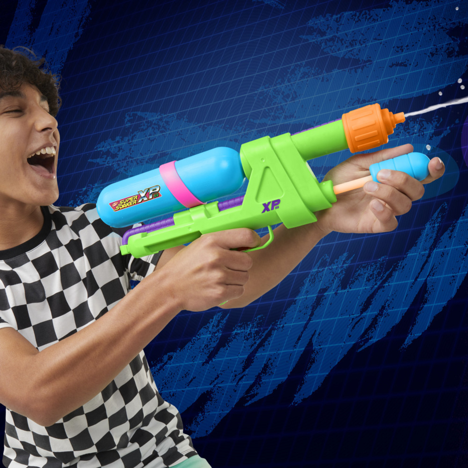 Image of Nerf SuperSoaker XP55 Water Blaster, Air Pressurized System, Branded Holi Pichkari Water Gun