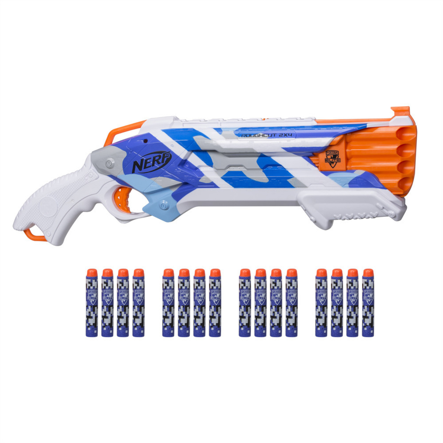 Image of Nerf N-Strike Elite BattleCamo Series Rough Cut 2x4 for Kids Ages 8 and up Guns & Darts