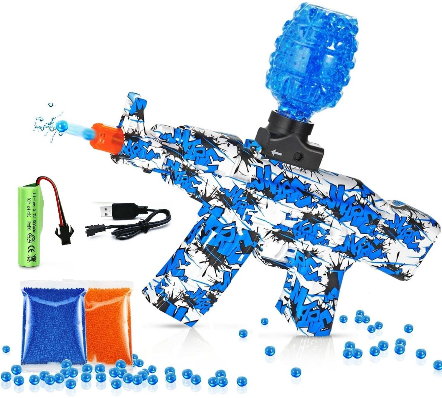 Image of Super Toy Electric Gel Blaster Gun Toy with 1000 Balls Automatic Shooting Rechargeable Guns & Darts