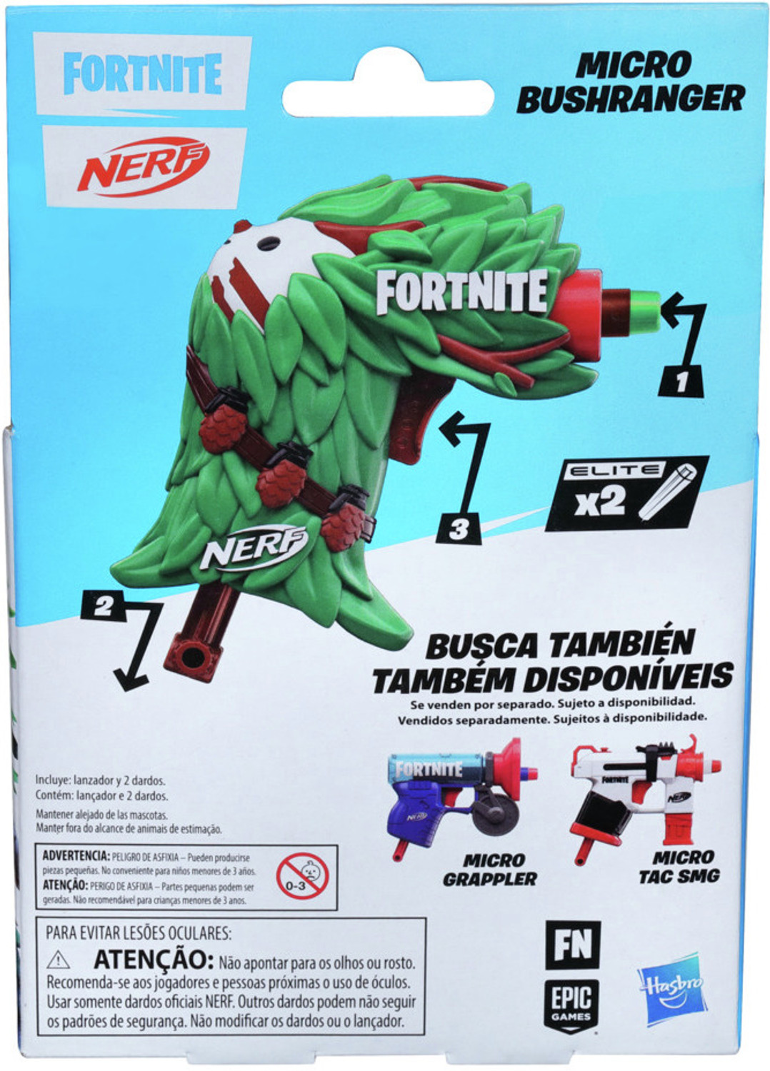 Image of Hasbro Nerf Fortnite Micro Bushranger Mini Dart-Firing Blaster Guns & Darts