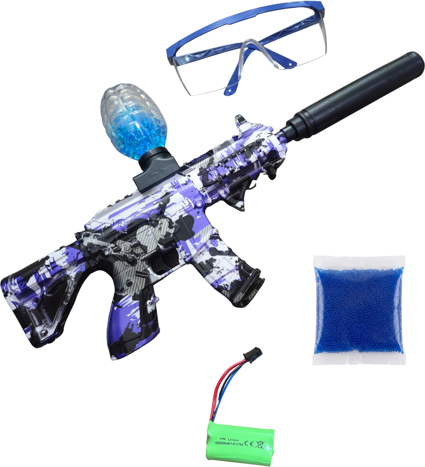 Image of TrocShop M416 Gel Blaster Gun with 10K Gel Balls High Speed Upto 50 Feet | Rechargeable Water Gun