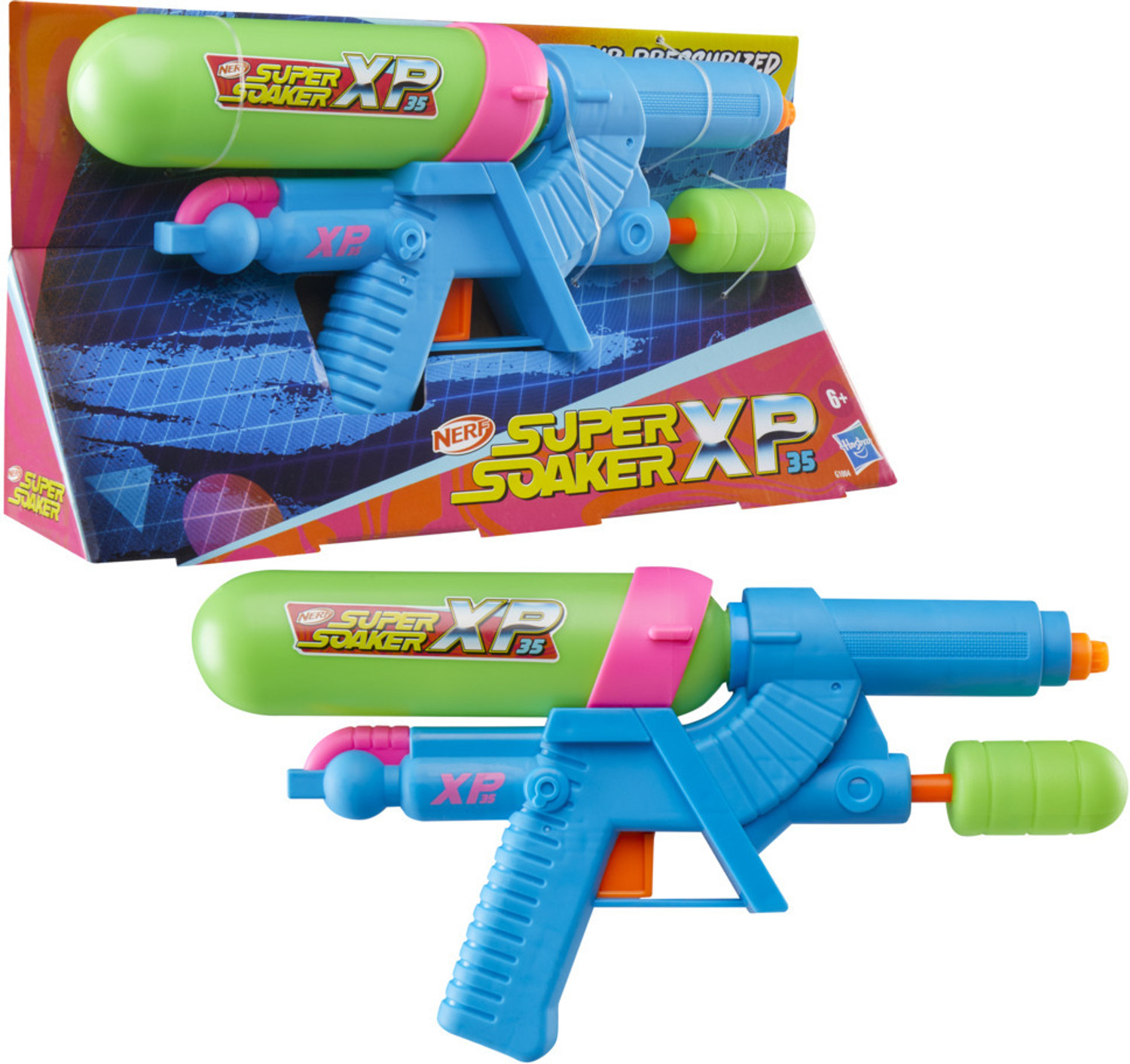 Image of Nerf SuperSoaker XP35 Water Blaster, Air Pressurized System, Branded Holi Pichkari Water Gun